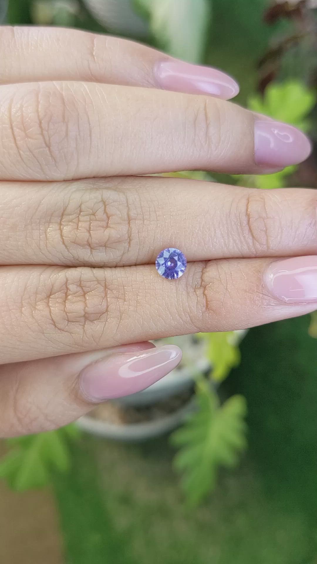 0.72 Ct. Violet Sapphire from Ceylon (Sri Lanka) Size Video