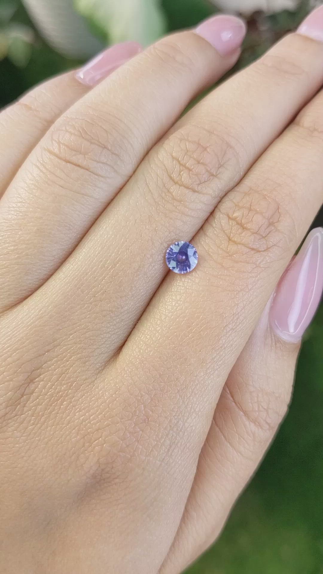 0.72 Ct. Violet Sapphire from Ceylon (Sri Lanka) Size Video