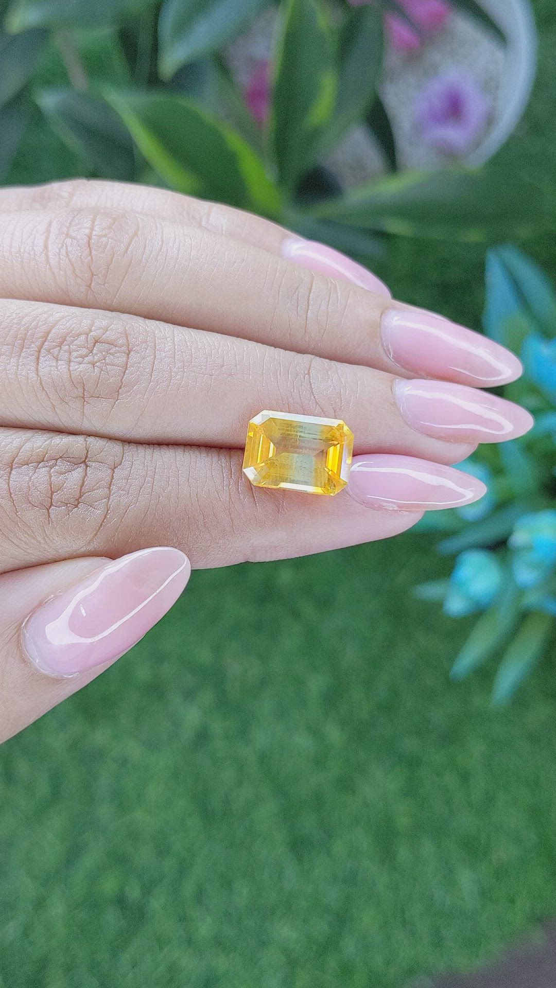 6.73 Ct. Bi Color Sapphire from Ceylon (Sri Lanka) Size Video