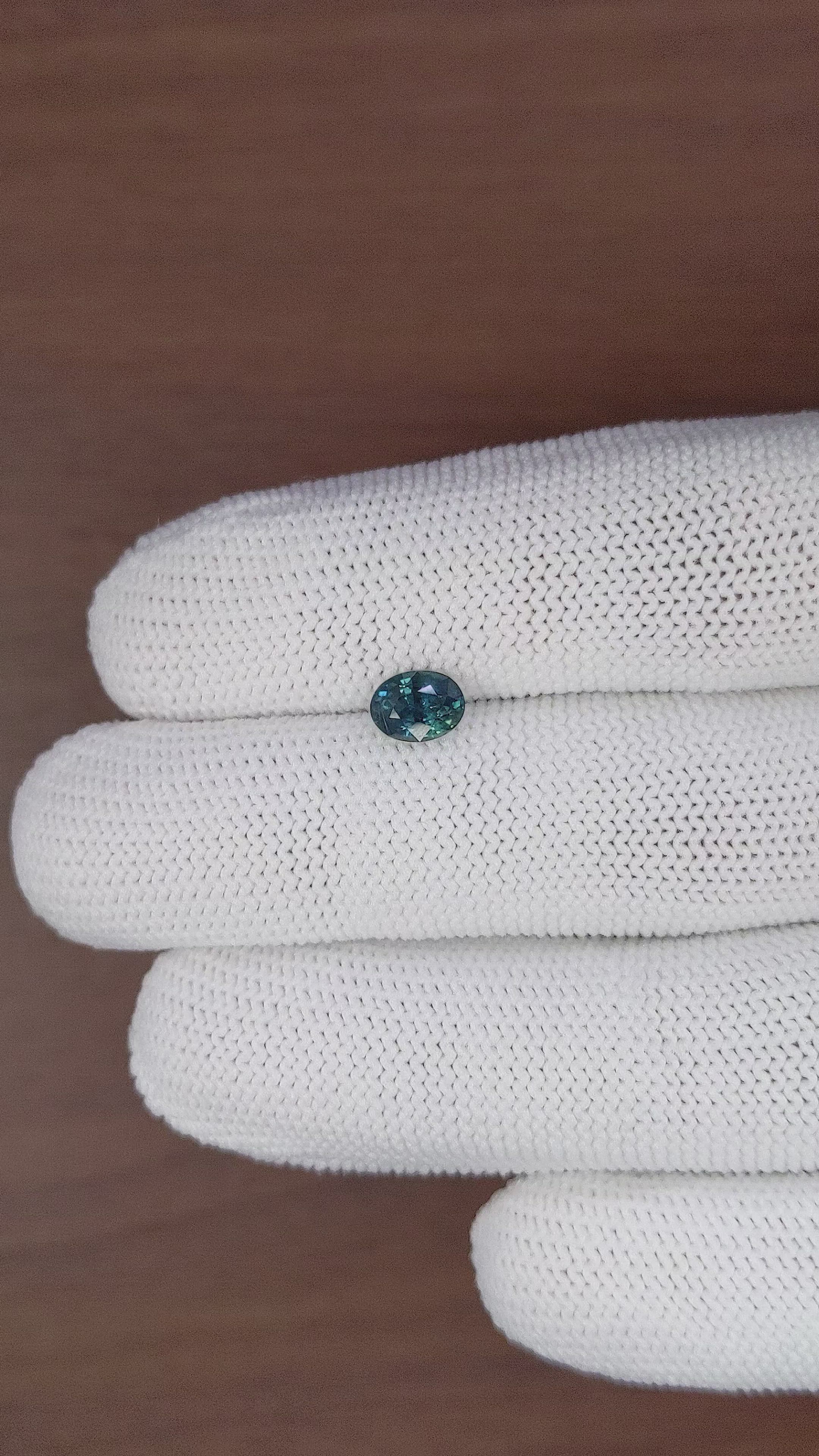 1.06 Ct. Greenish Blue Sapphire from Africa Size Video
