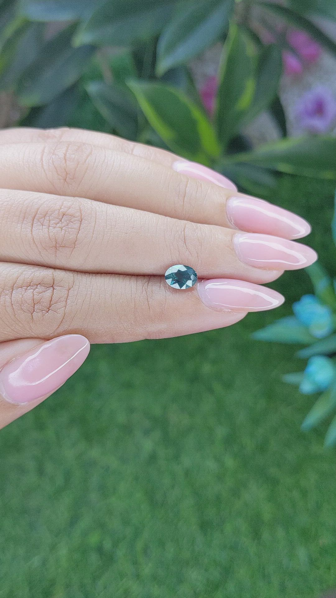 1.06 Ct. Greenish Blue Sapphire from Africa Size Video