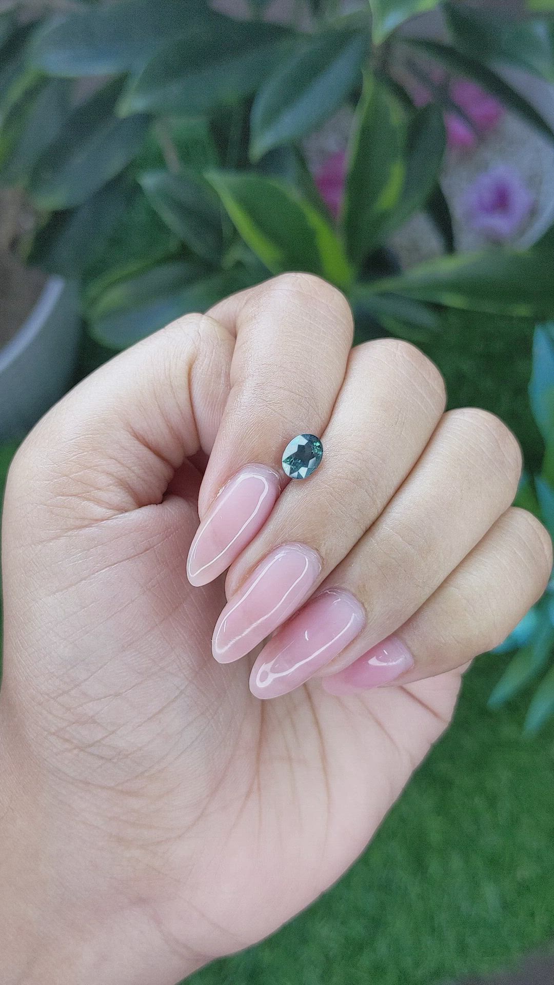 1.06 Ct. Greenish Blue Sapphire from Africa Size Video