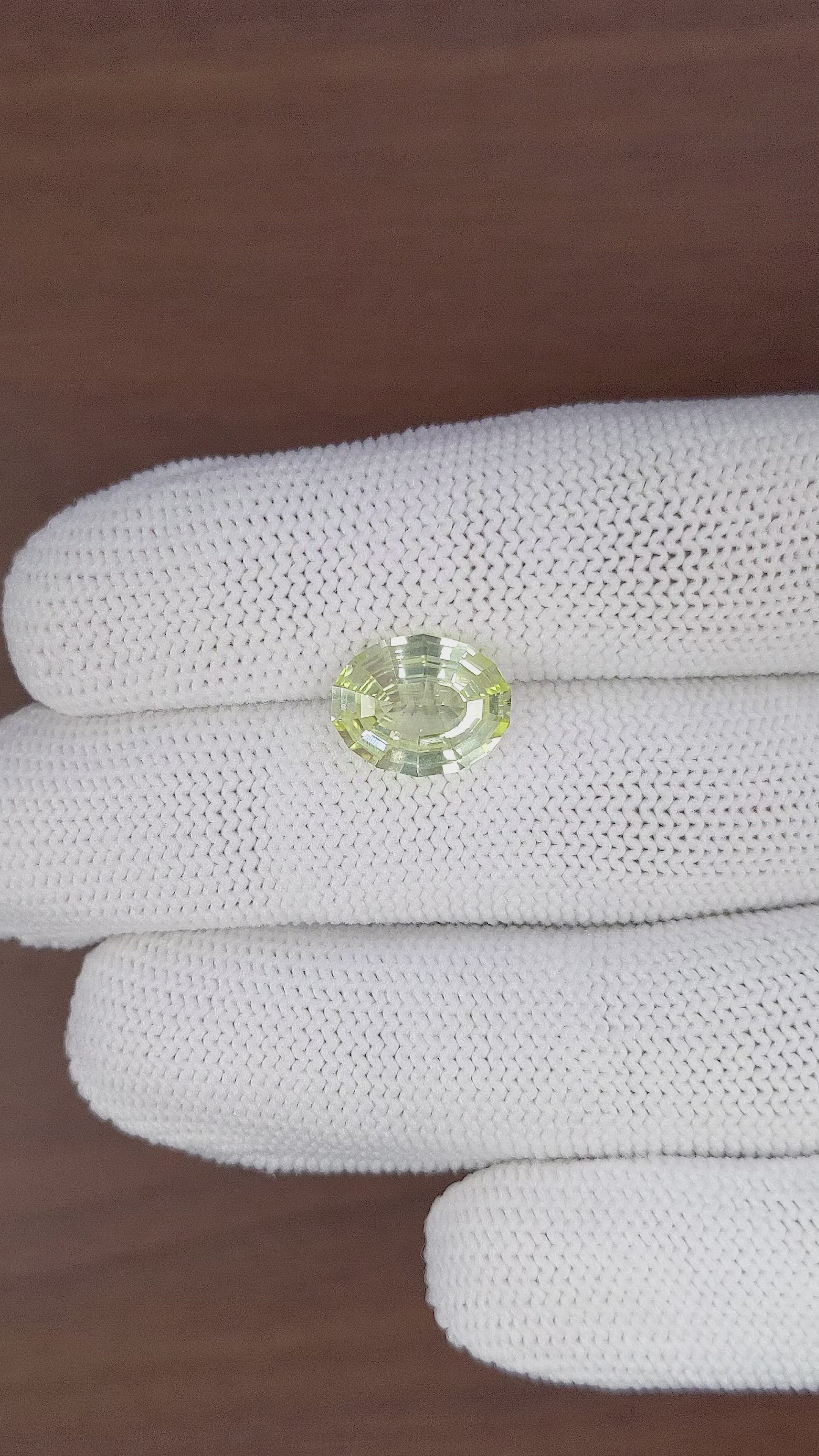 4.39 Ct. Green Sapphire from Ceylon (Sri Lanka) Size Video