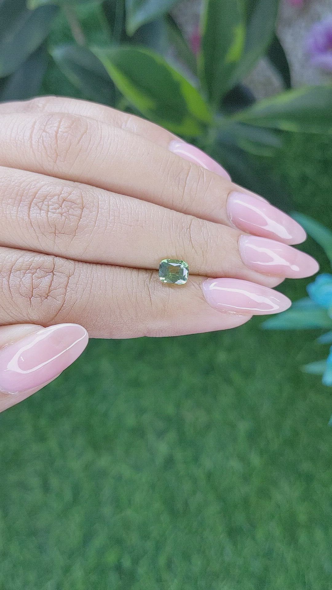 1.04 Ct. Green Sapphire from Africa Size Video