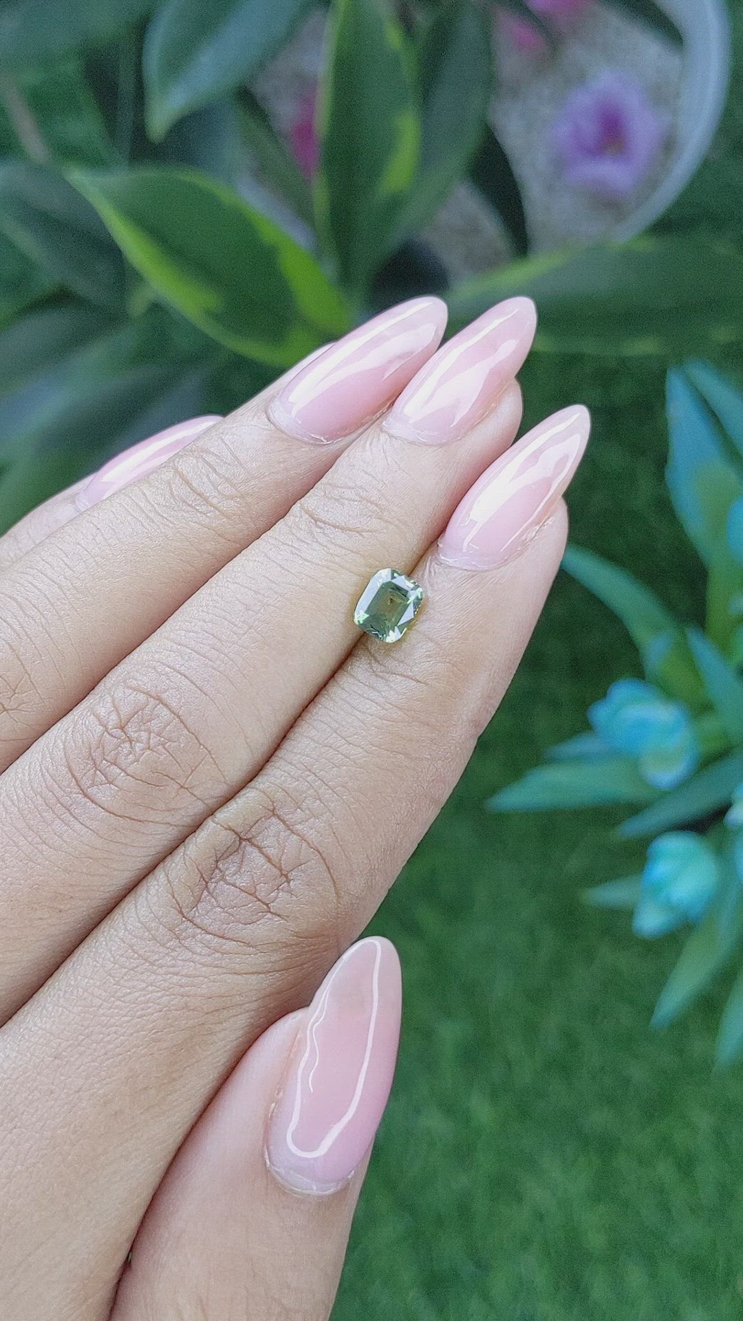 1.04 Ct. Green Sapphire from Africa Size Video