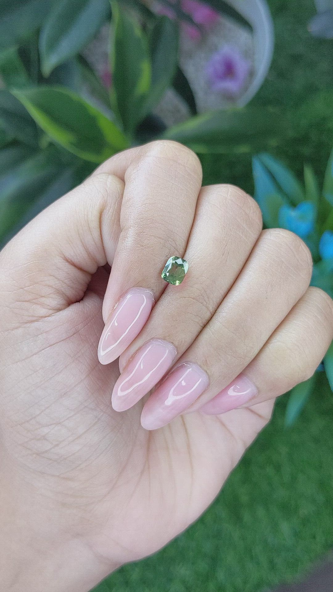 1.04 Ct. Green Sapphire from Africa Size Video