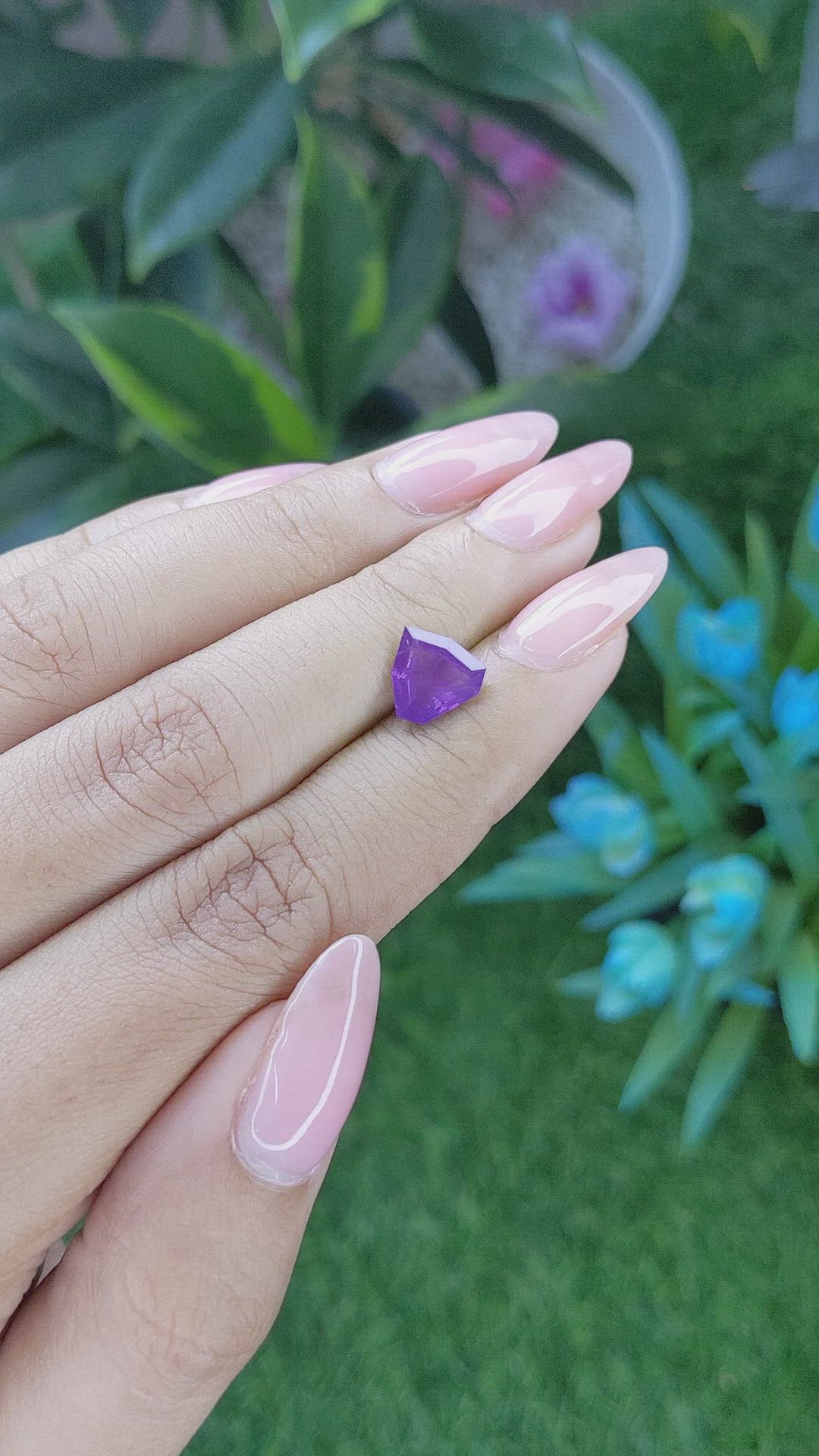 2.11 Ct. Violet Sapphire from Ceylon (Sri Lanka) Size Video