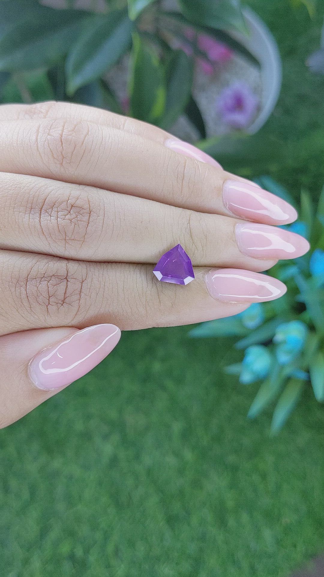 2.11 Ct. Violet Sapphire from Ceylon (Sri Lanka) Size Video