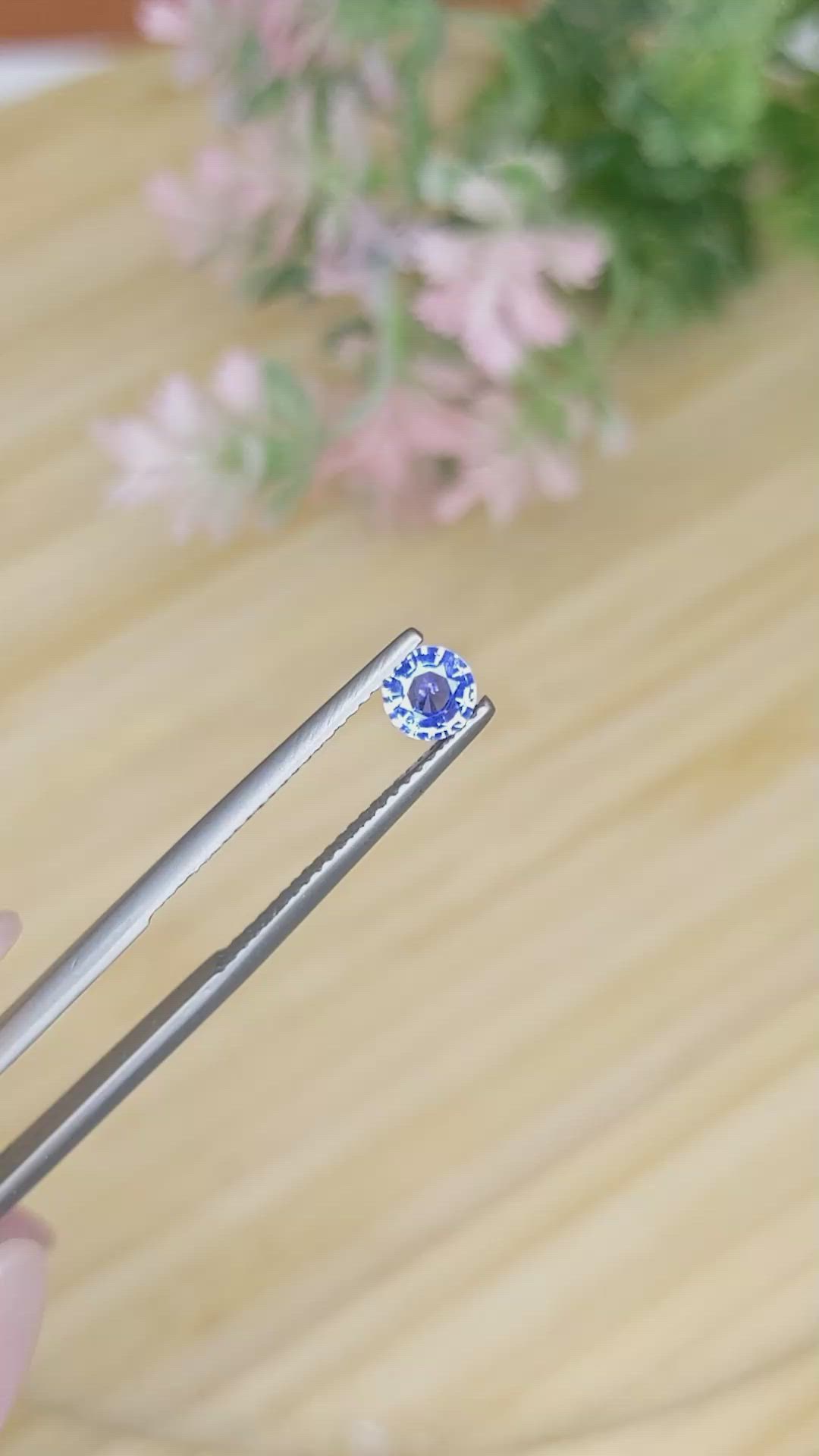 0.44 Ct. Blue Sapphire from Ceylon (Sri Lanka) Size Video