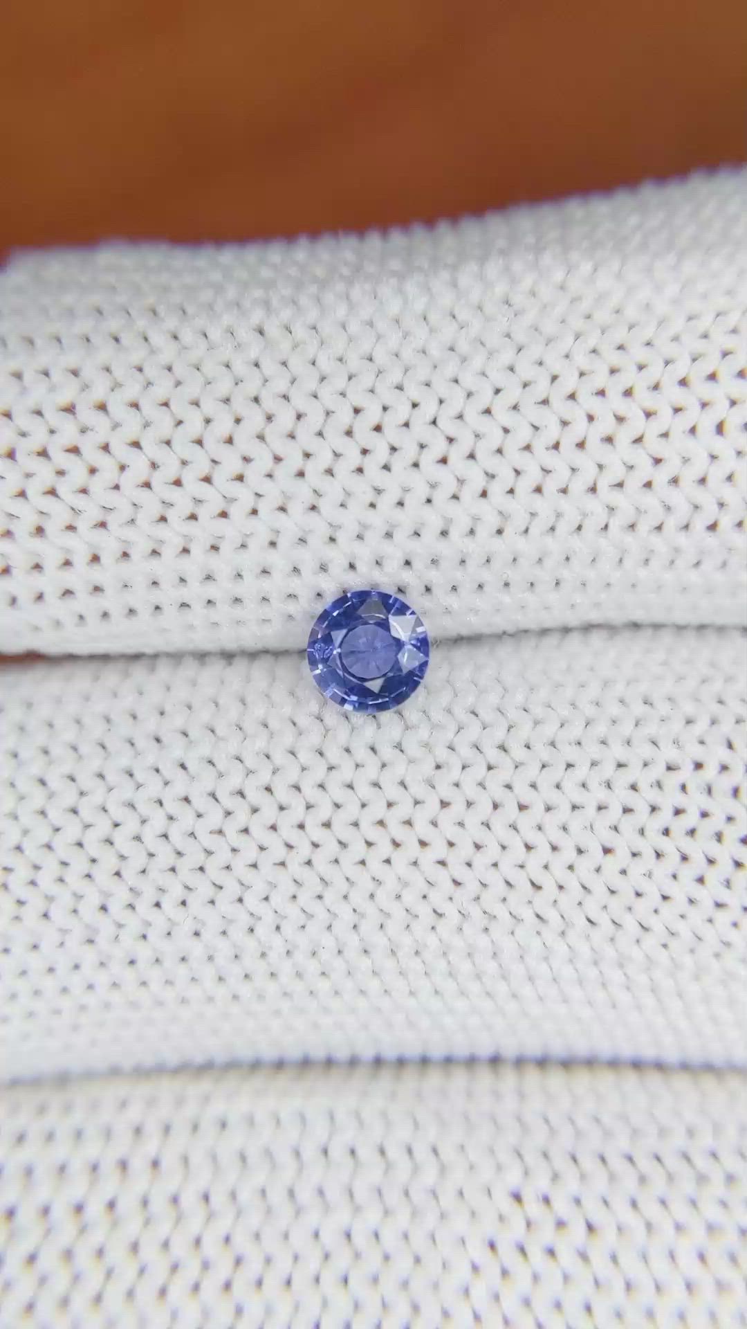 0.44 Ct. Blue Sapphire from Ceylon (Sri Lanka) Size Video
