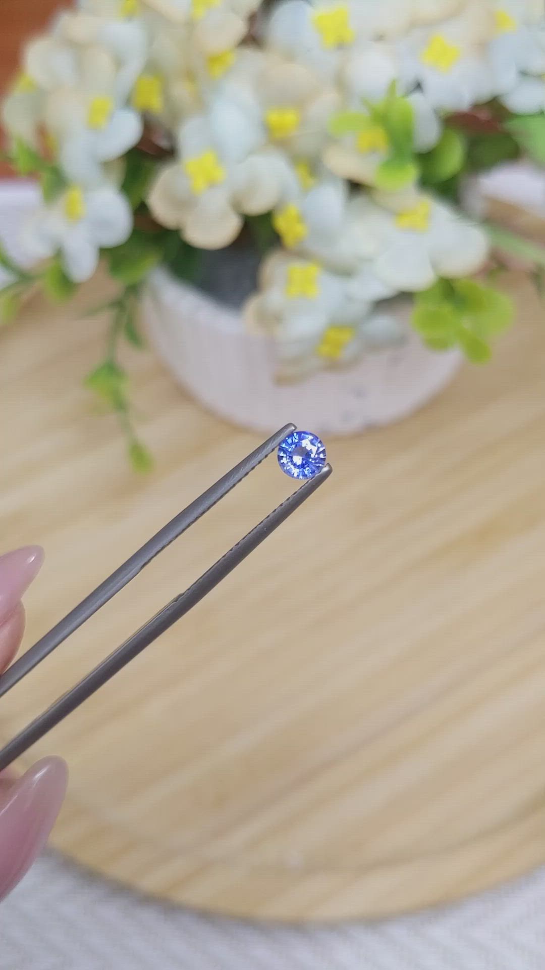 0.44 Ct. Blue Sapphire from Ceylon (Sri Lanka) Size Video