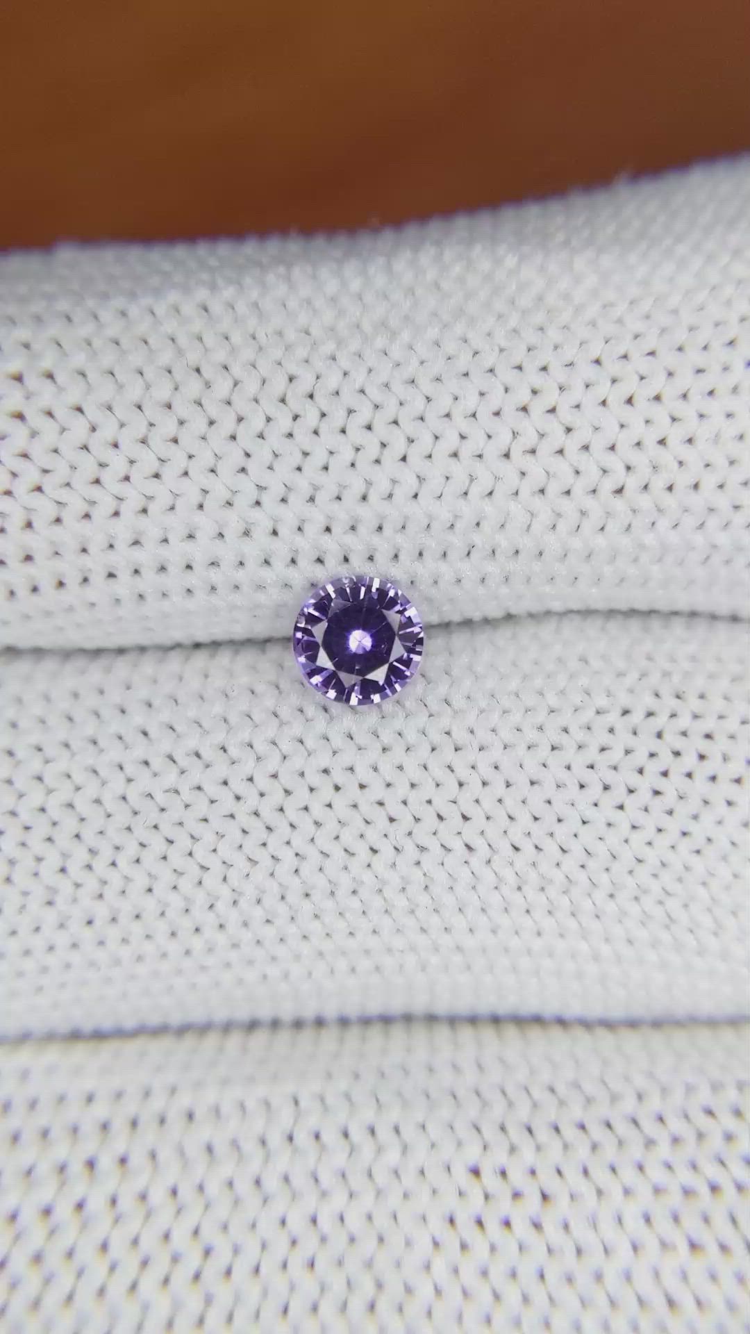 0.61 Ct. Pinkish Purple Sapphire from Ceylon (Sri Lanka) Size Video