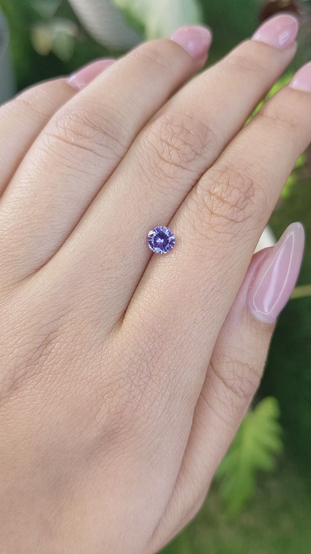 0.61 Ct. Pinkish Purple Sapphire from Ceylon (Sri Lanka) Size Video