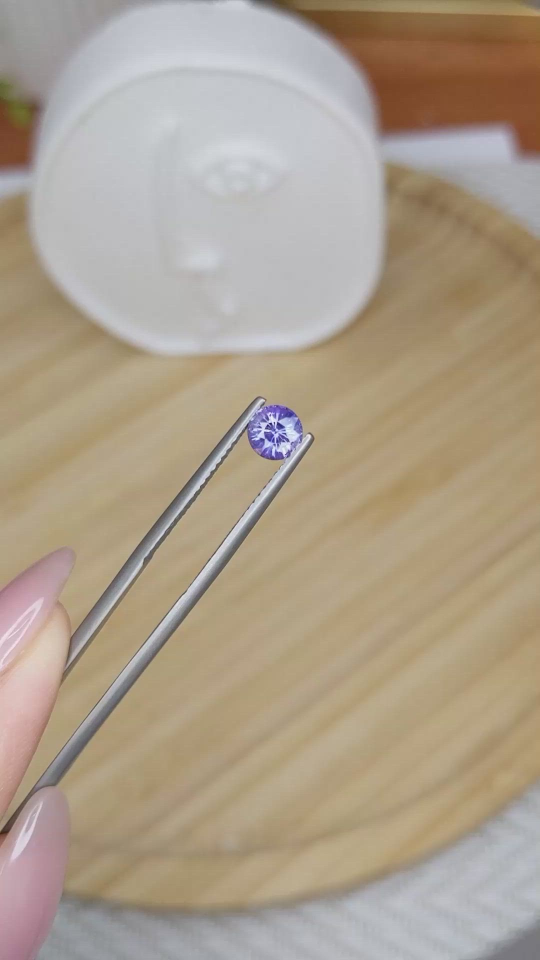 0.81 Ct. Bluish Purple Sapphire from Ceylon (Sri Lanka) Size Video