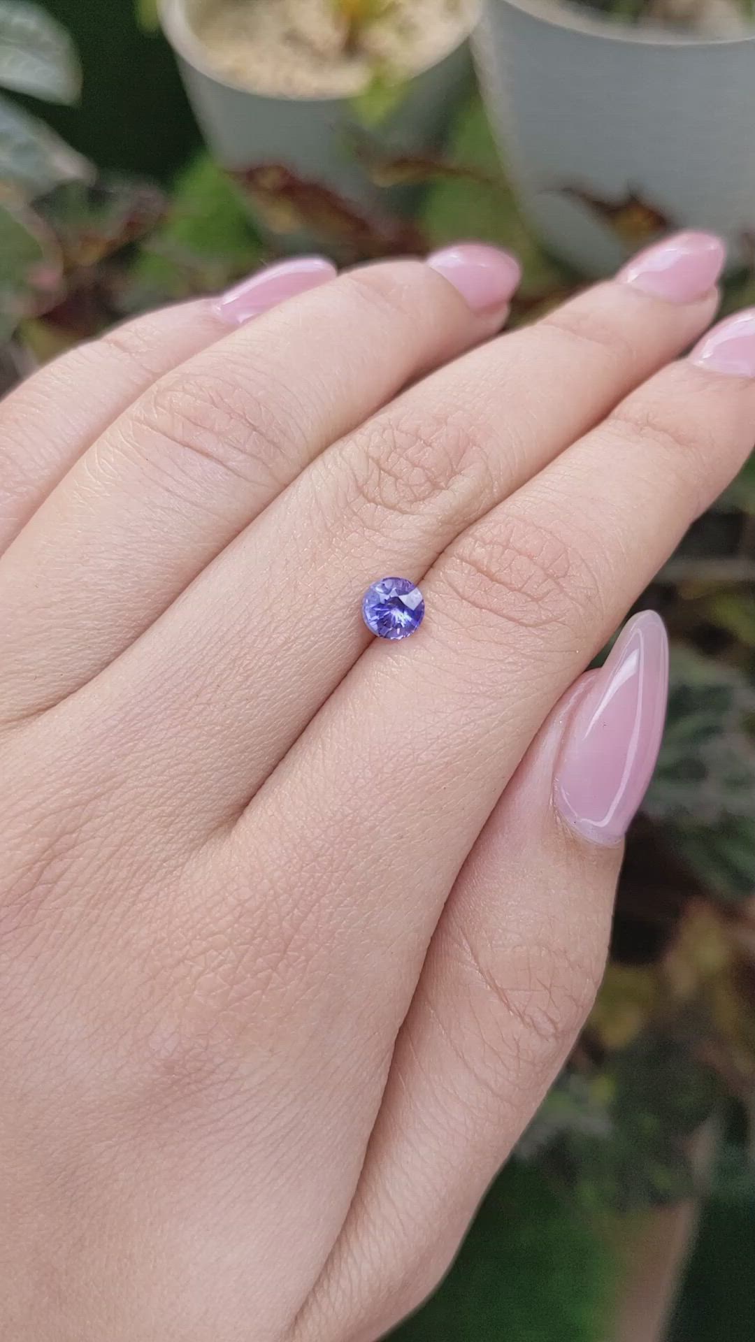 0.81 Ct. Bluish Purple Sapphire from Ceylon (Sri Lanka) Size Video