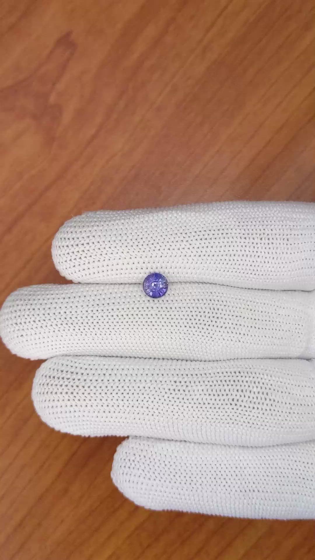 0.81 Ct. Bluish Purple Sapphire from Ceylon (Sri Lanka) Size Video