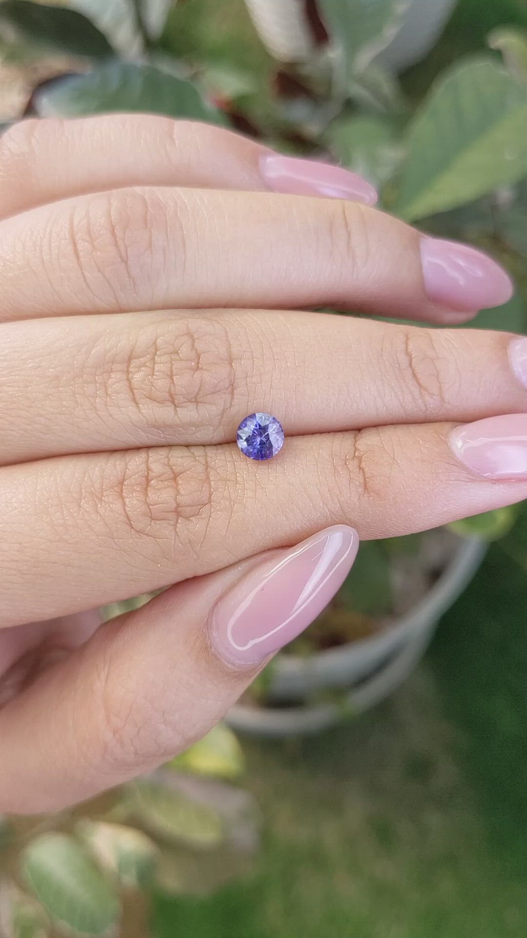 0.81 Ct. Bluish Purple Sapphire from Ceylon (Sri Lanka) Size Video