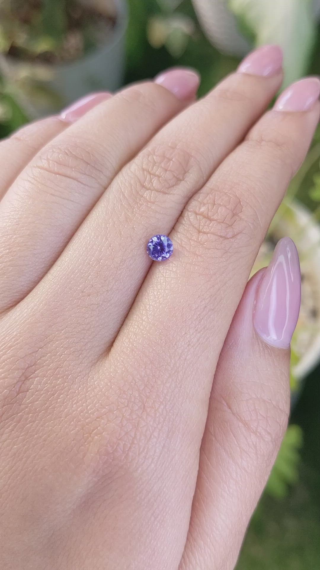 0.72 Ct. Purple Sapphire from Ceylon (Sri Lanka) Size Video