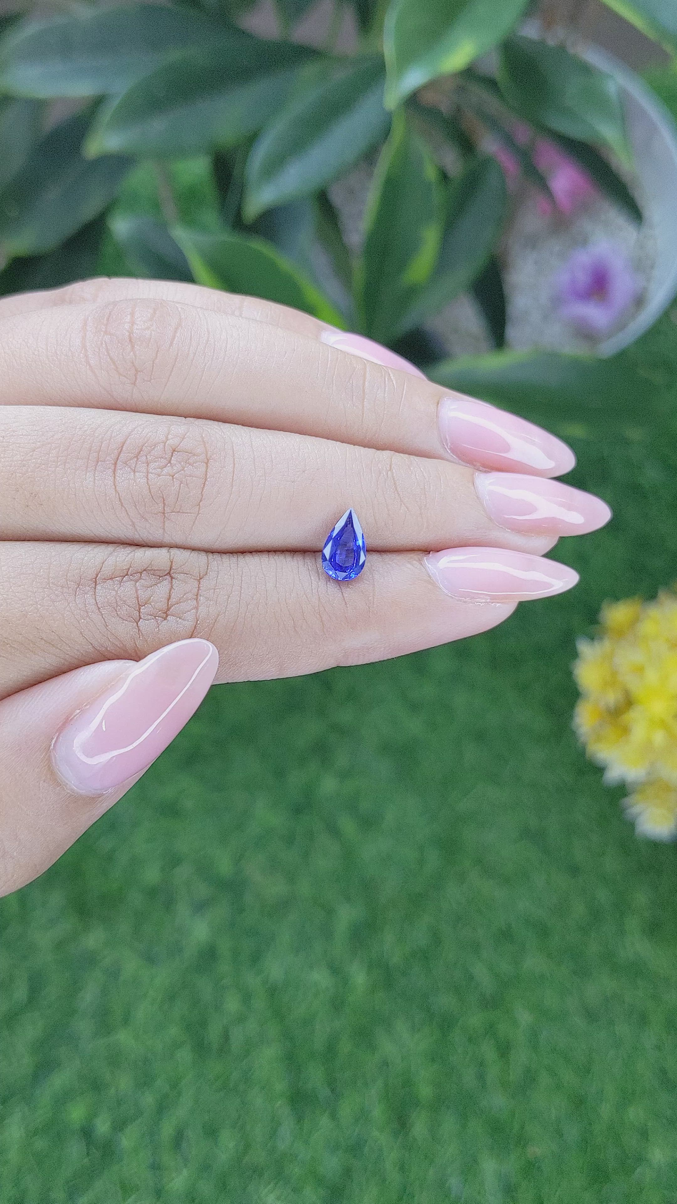 1.04 Ct. Blue Sapphire from Ceylon (Sri Lanka) Size Video