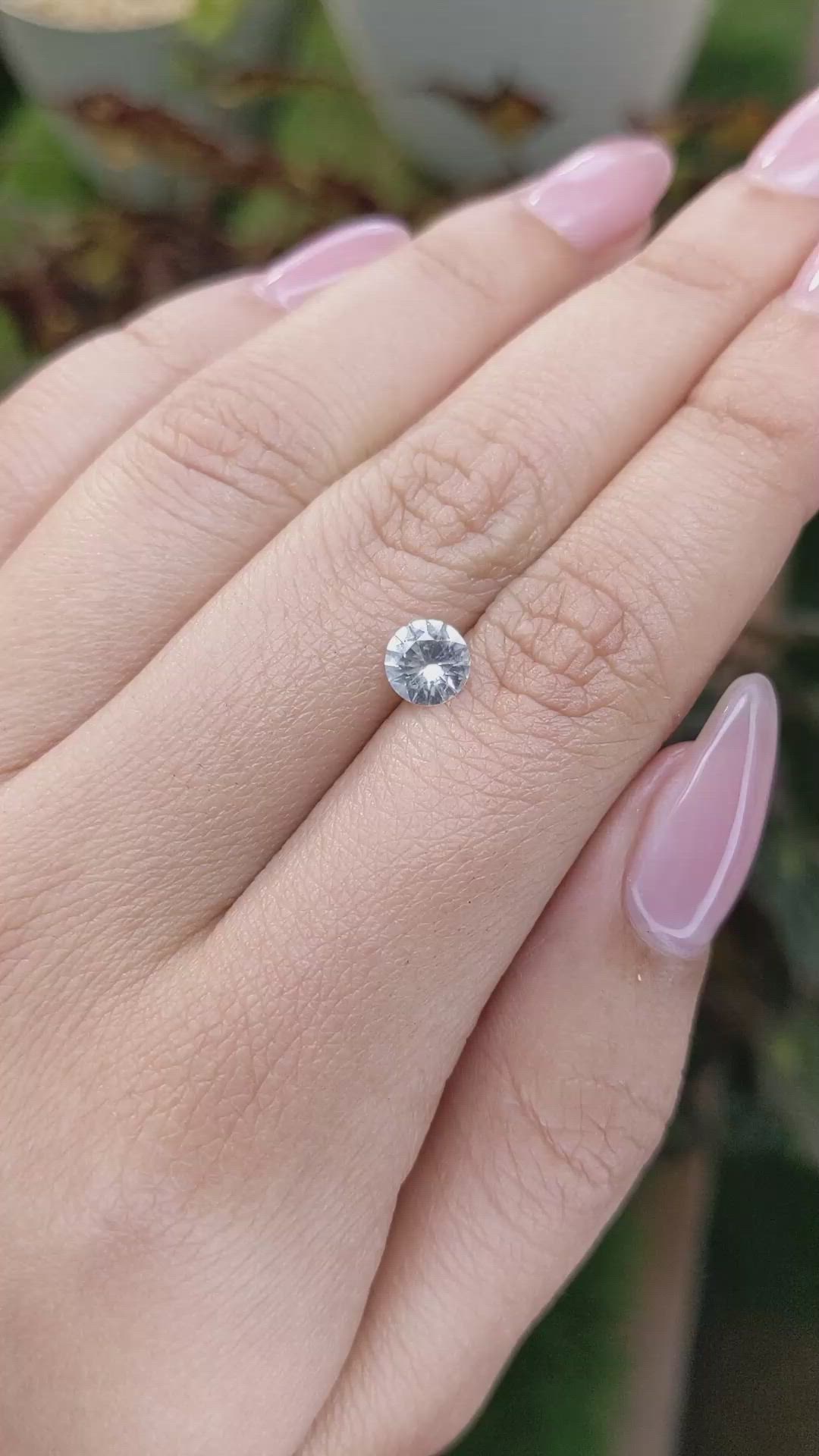 0.80 Ct. White Sapphire from Ceylon (Sri Lanka) Size Video