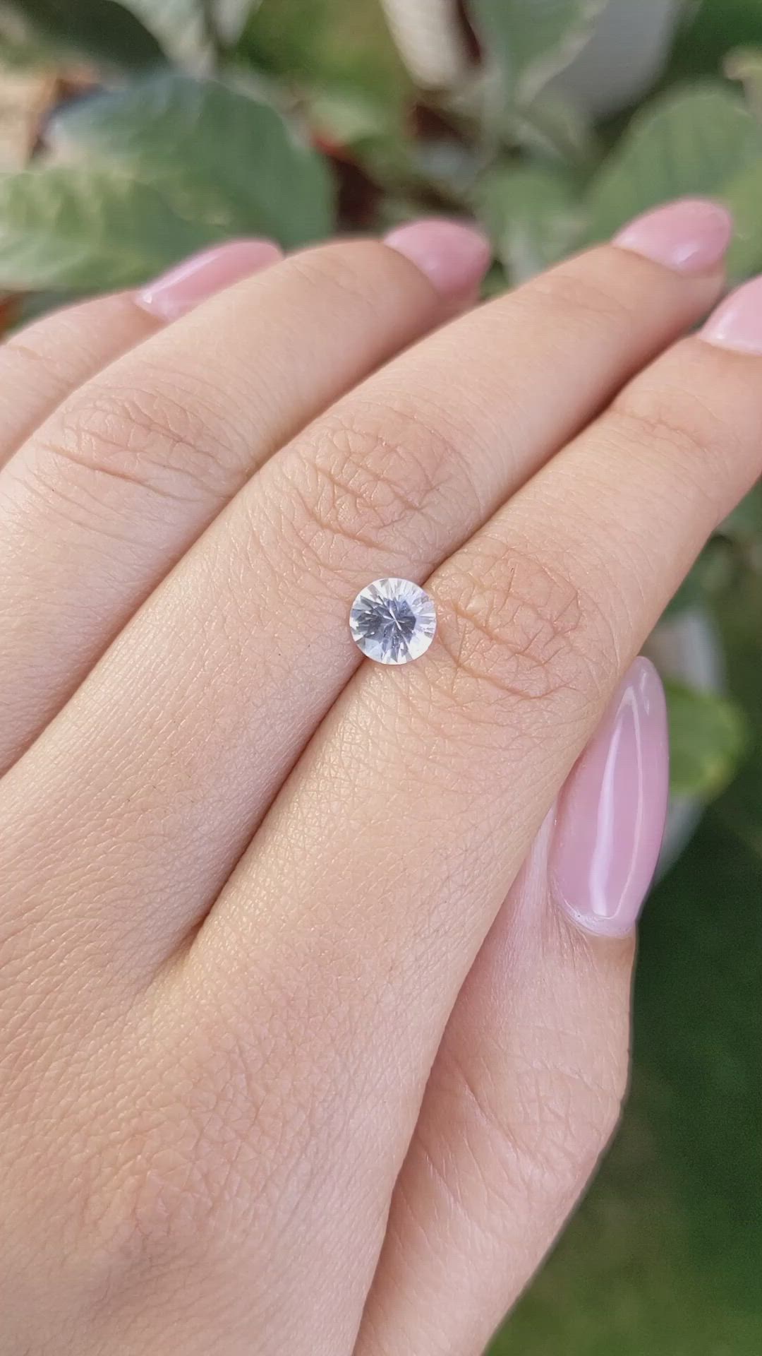 0.94 Ct. White Sapphire from Ceylon (Sri Lanka) Size Video