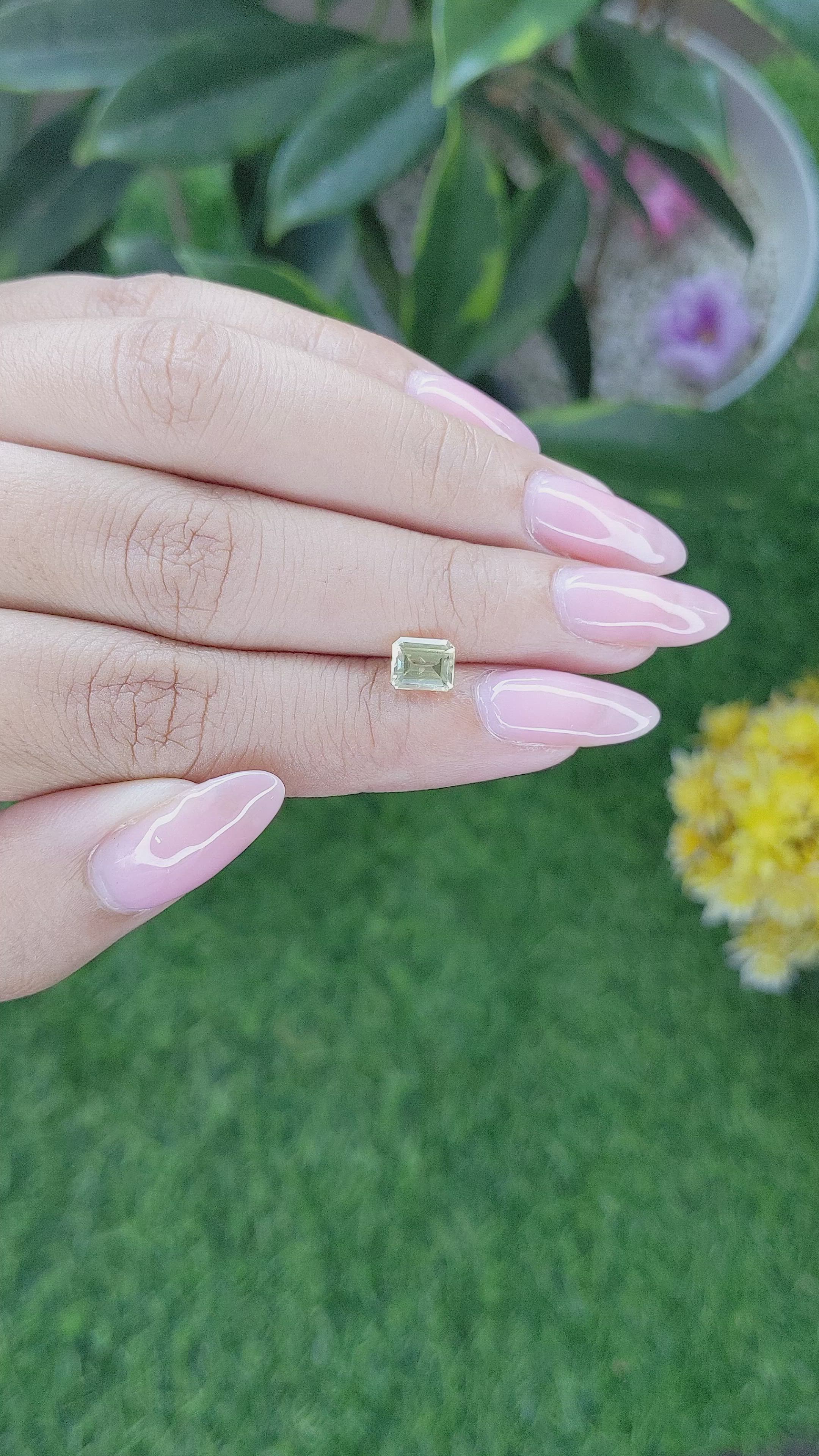 1.12 Ct. Yellow Sapphire from Ceylon (Sri Lanka) Size Video