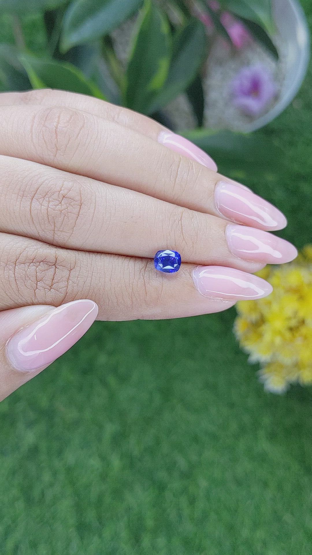 1.22 Ct. Blue Sapphire from Ceylon (Sri Lanka) Size Video