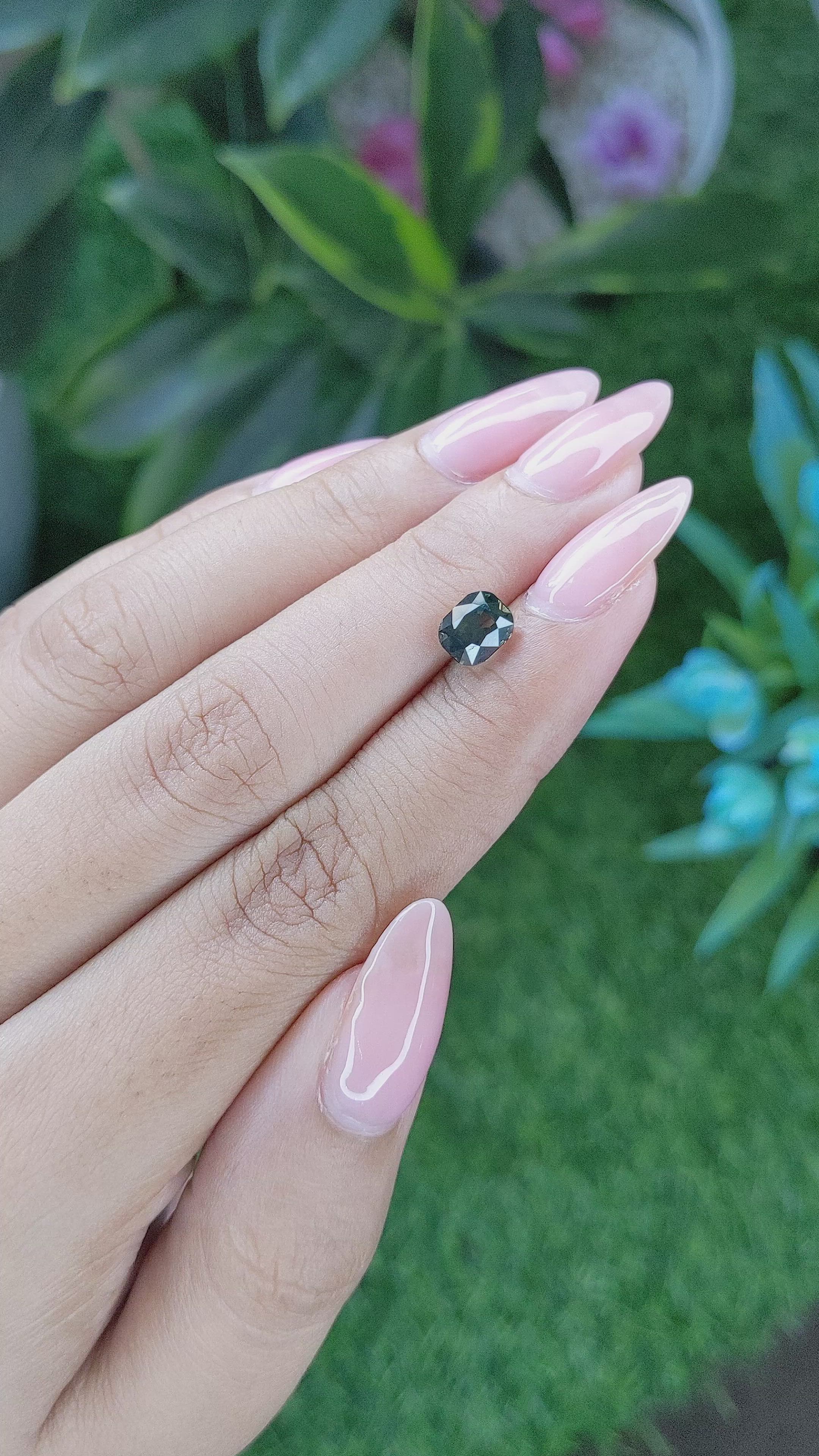 1.78 Ct. Bluish Green Sapphire from Tanzania Size Video