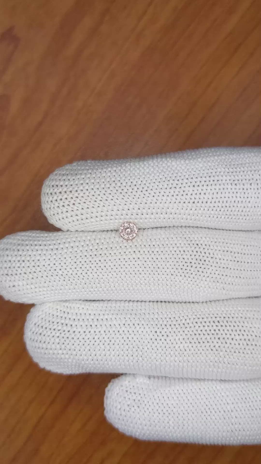 0.35 Ct. Peach Sapphire from Ceylon (Sri Lanka) Size Video