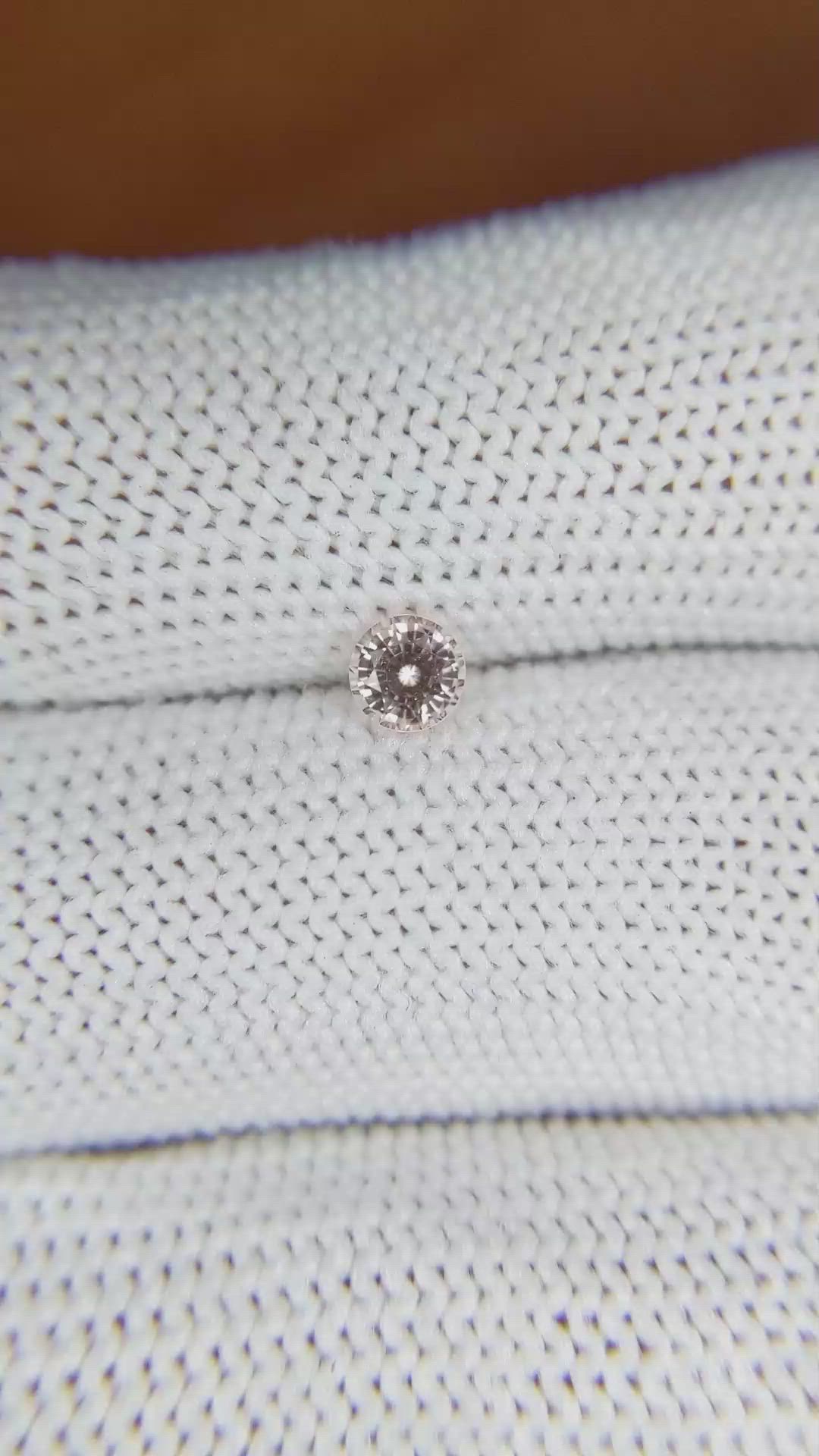 0.35 Ct. Peach Sapphire from Ceylon (Sri Lanka) Size Video