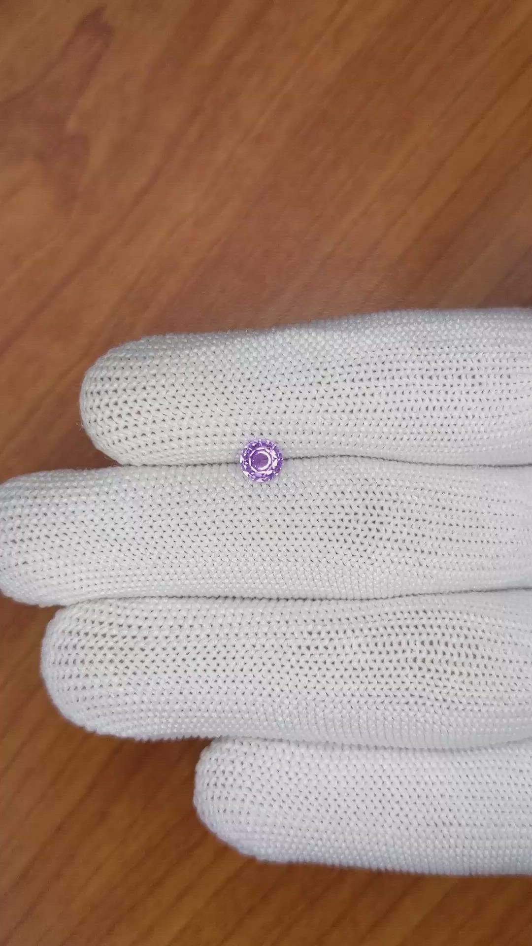 0.46 Ct. Pinkish Purple Sapphire from Ceylon (Sri Lanka) Size Video