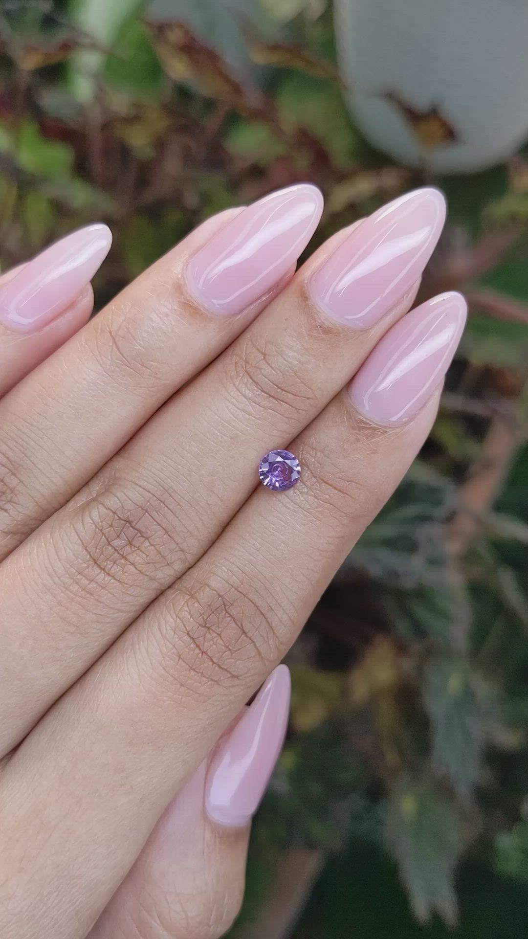 0.46 Ct. Pinkish Purple Sapphire from Ceylon (Sri Lanka) Size Video