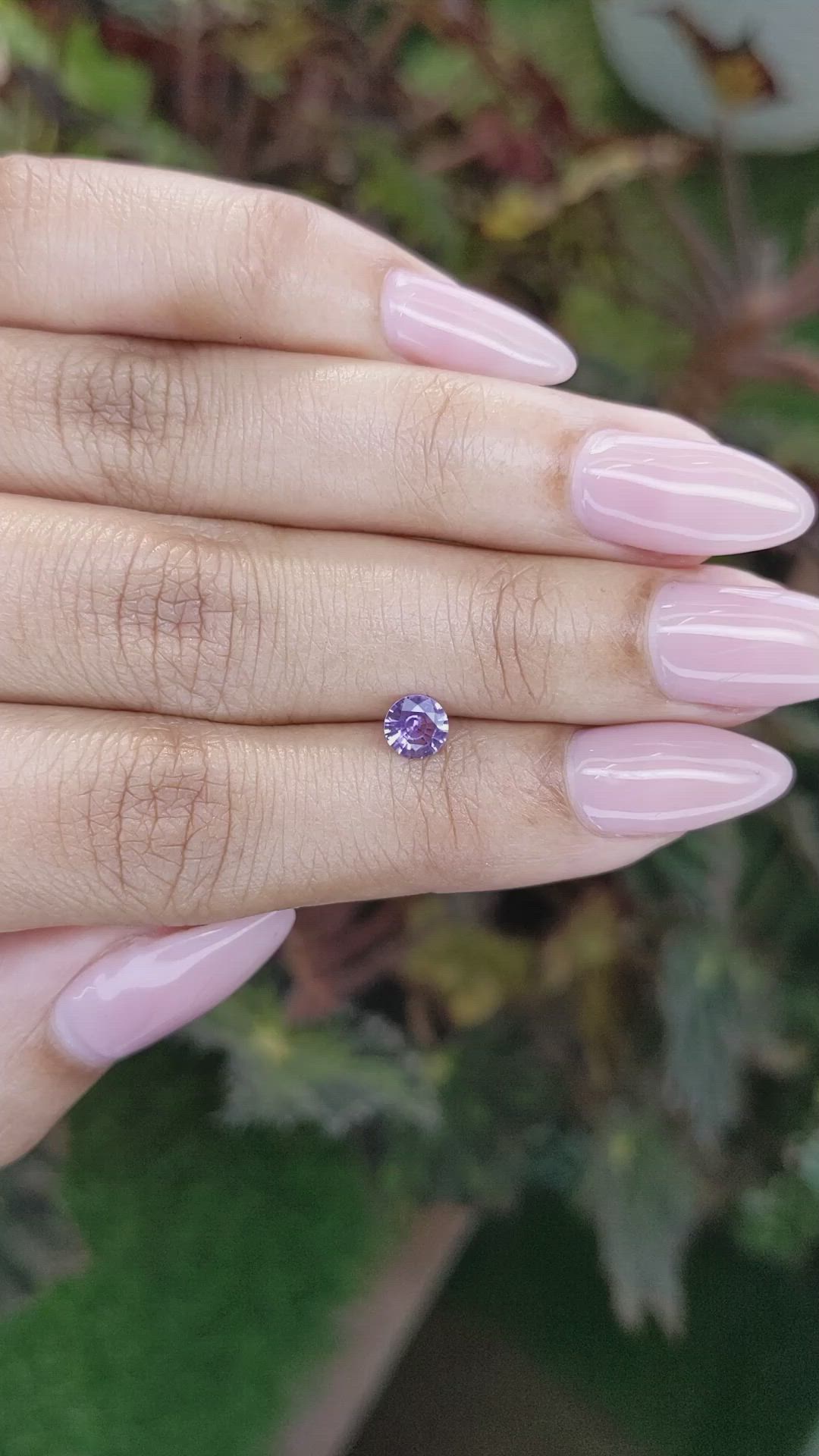 0.46 Ct. Pinkish Purple Sapphire from Ceylon (Sri Lanka) Size Video
