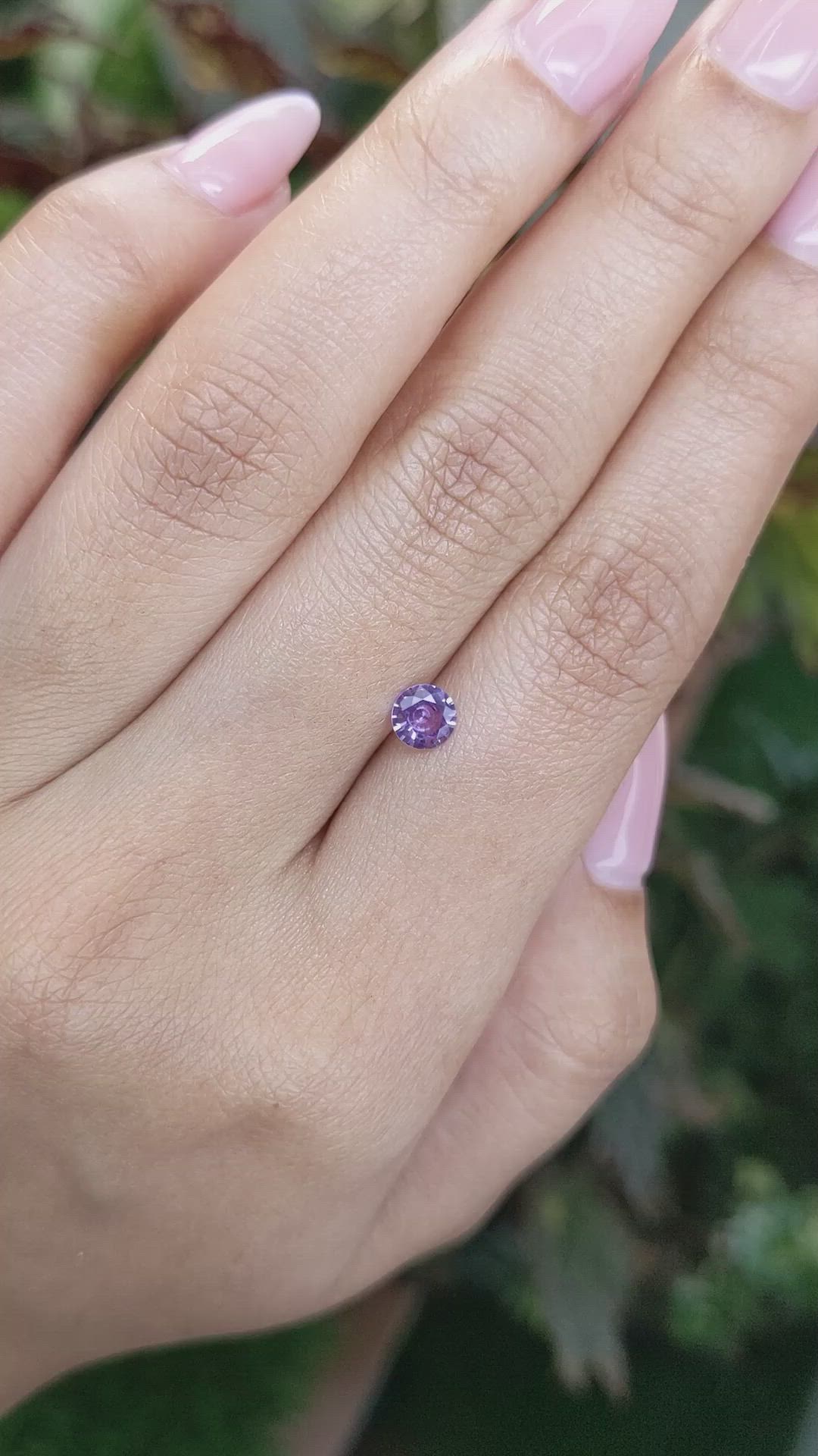 0.46 Ct. Pinkish Purple Sapphire from Ceylon (Sri Lanka) Size Video