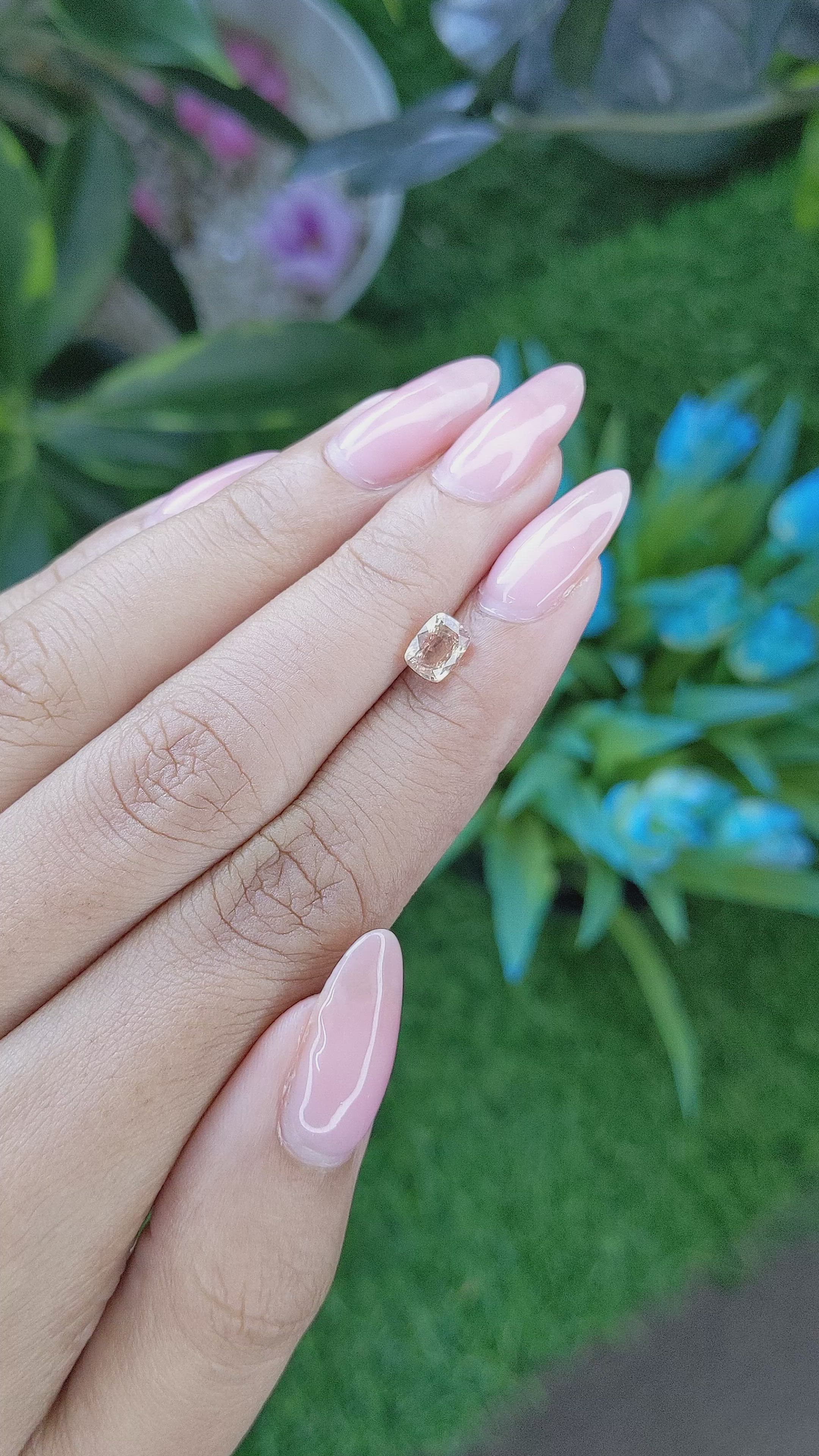 1.05 Ct. Peach Sapphire from Tanzania Size Video