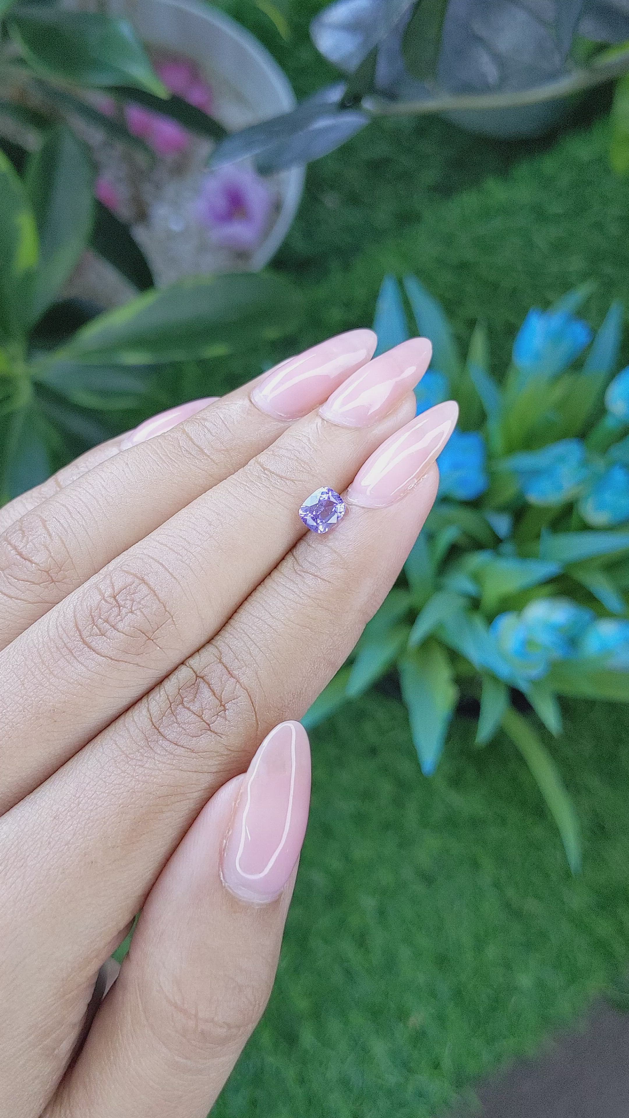 1.02 Ct. Violet Sapphire from Tanzania Size Video