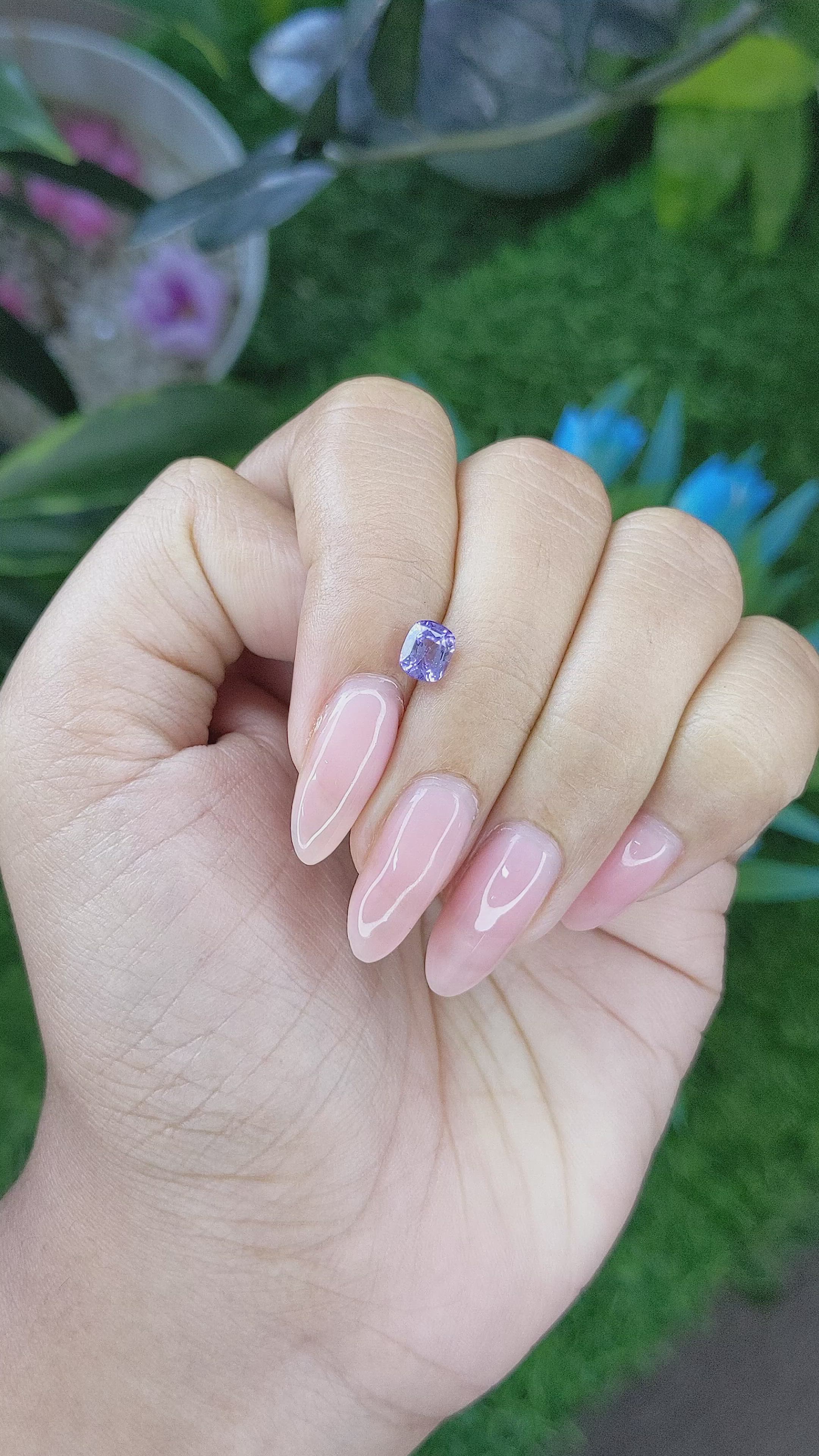 1.02 Ct. Violet Sapphire from Tanzania Size Video