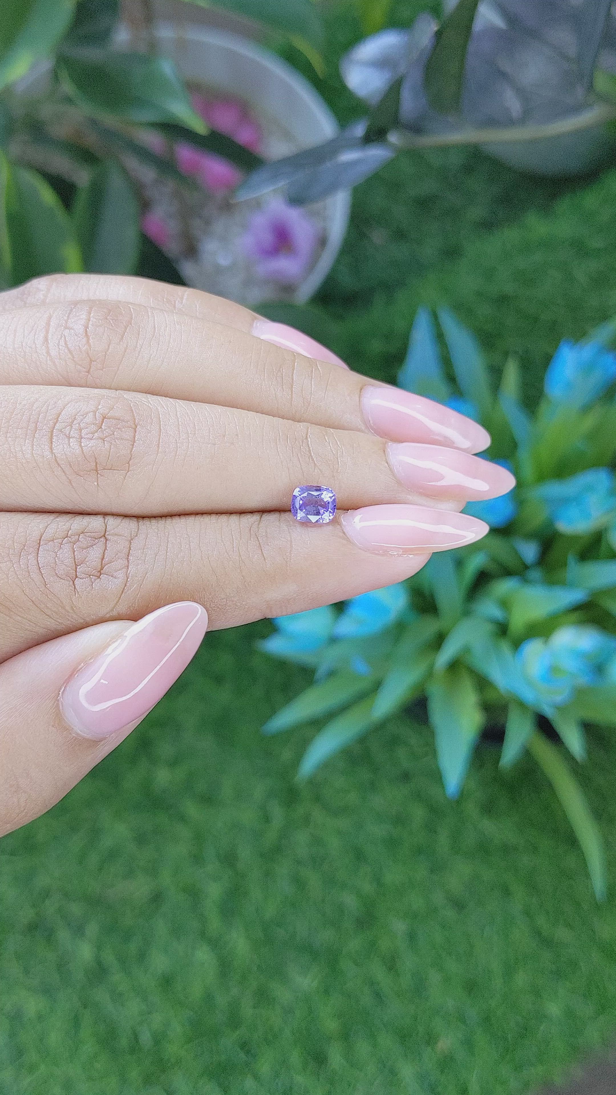 1.02 Ct. Violet Sapphire from Tanzania Size Video