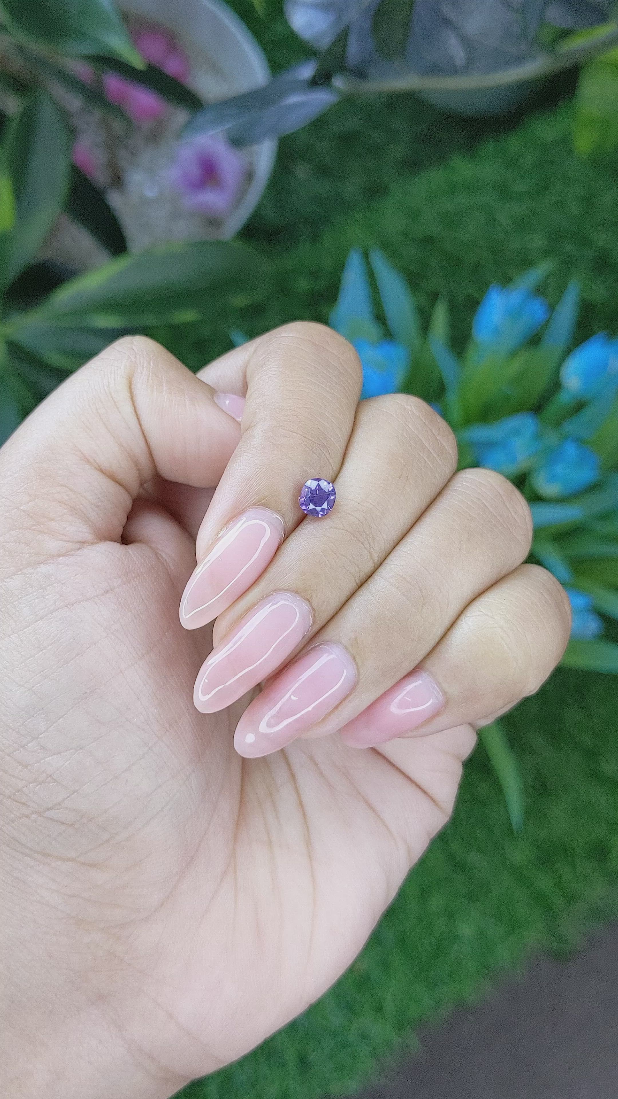 0.81 Ct. Purple Sapphire from Tanzania Size Video