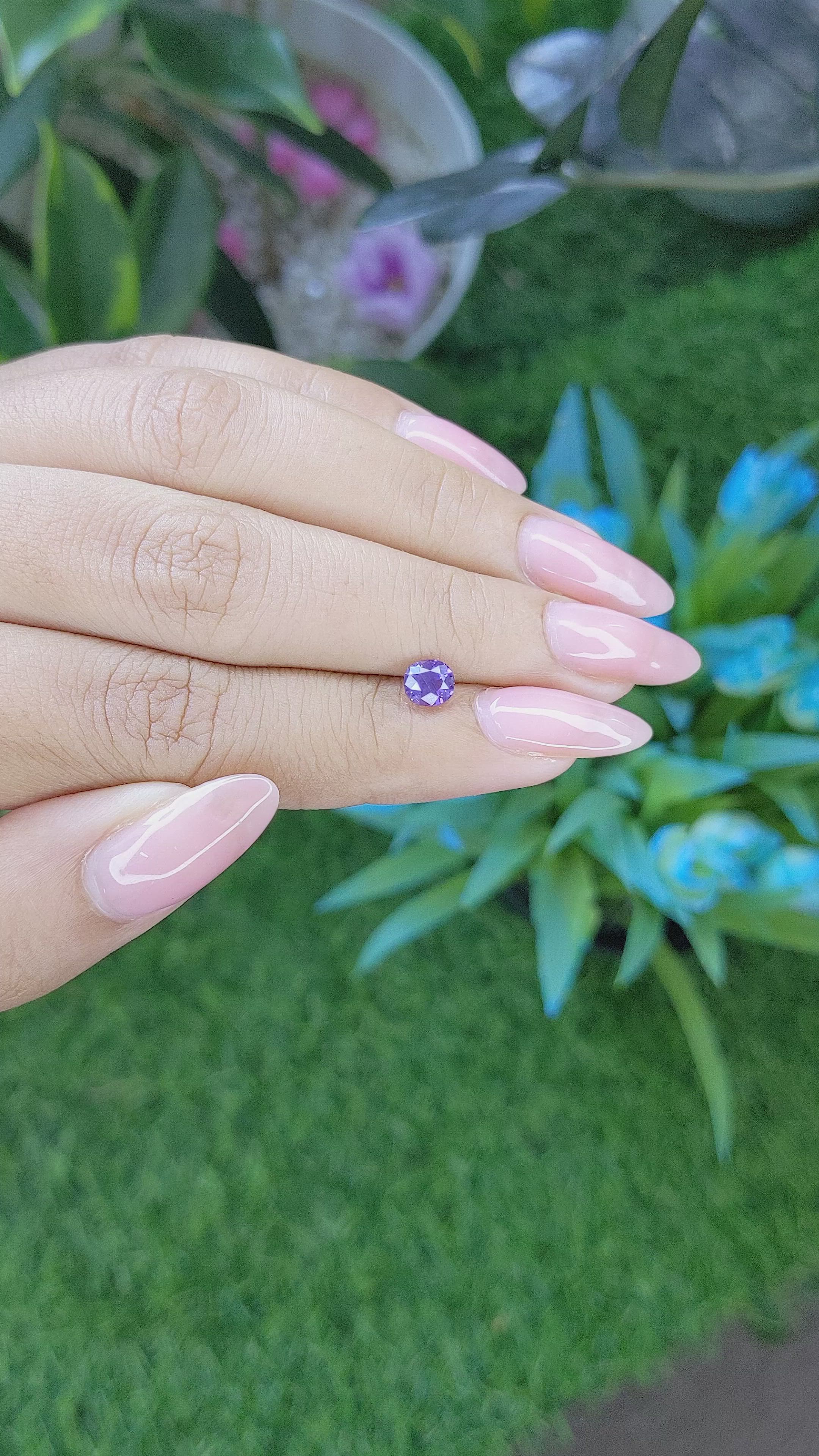 0.81 Ct. Purple Sapphire from Tanzania Size Video