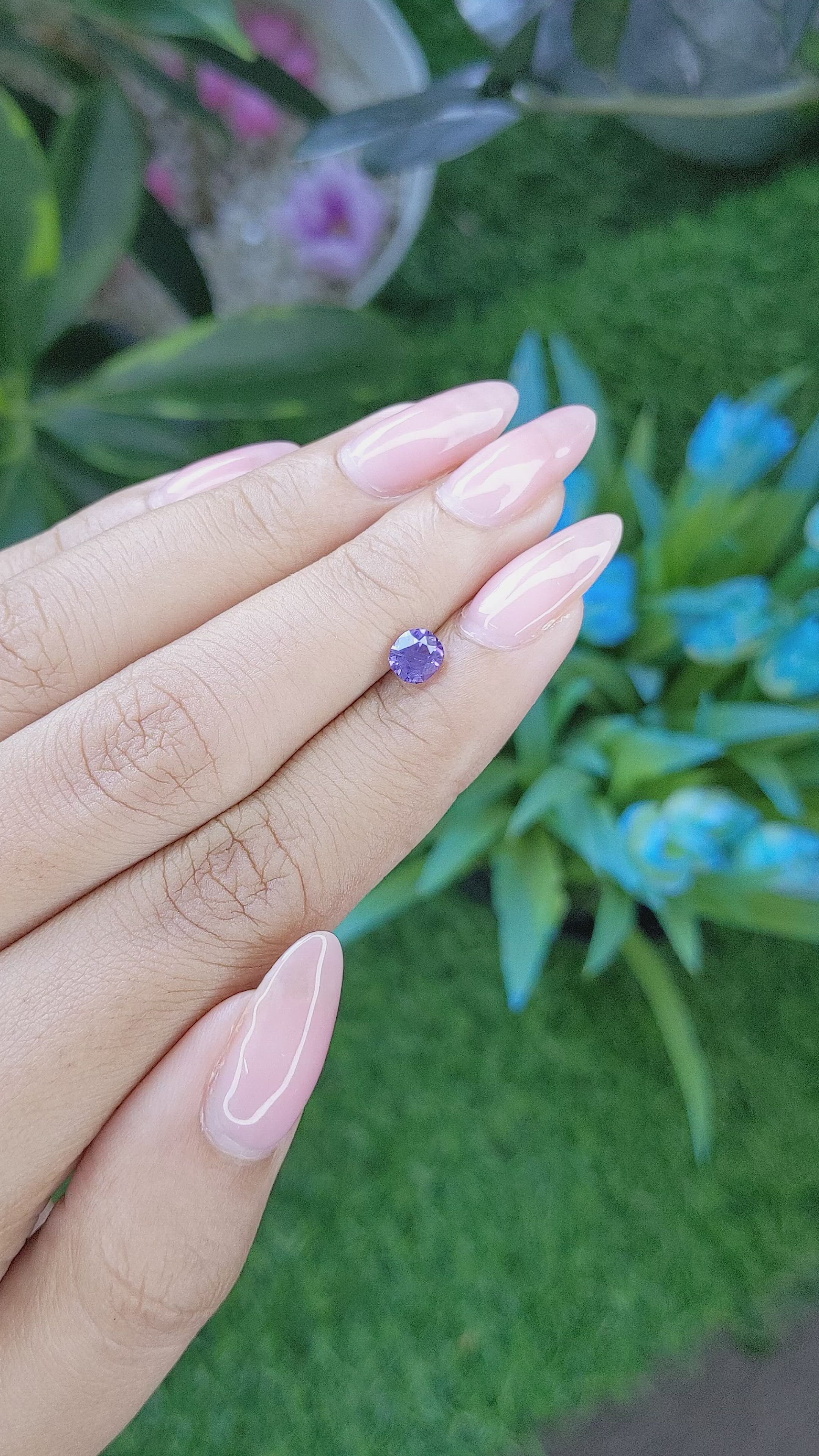 0.81 Ct. Purple Sapphire from Tanzania Size Video