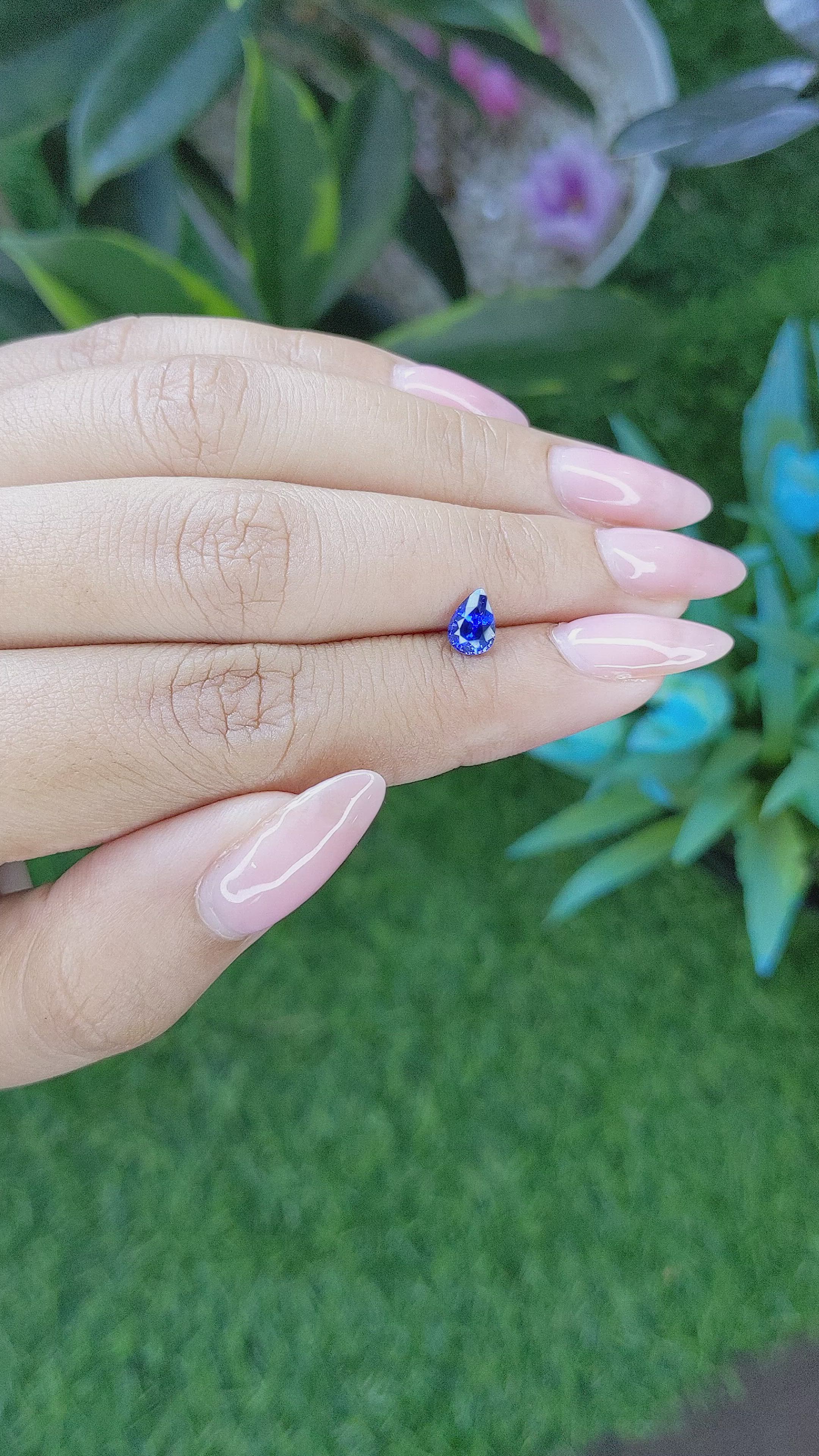 0.72 Ct. Blue Sapphire from Tanzania Size Video