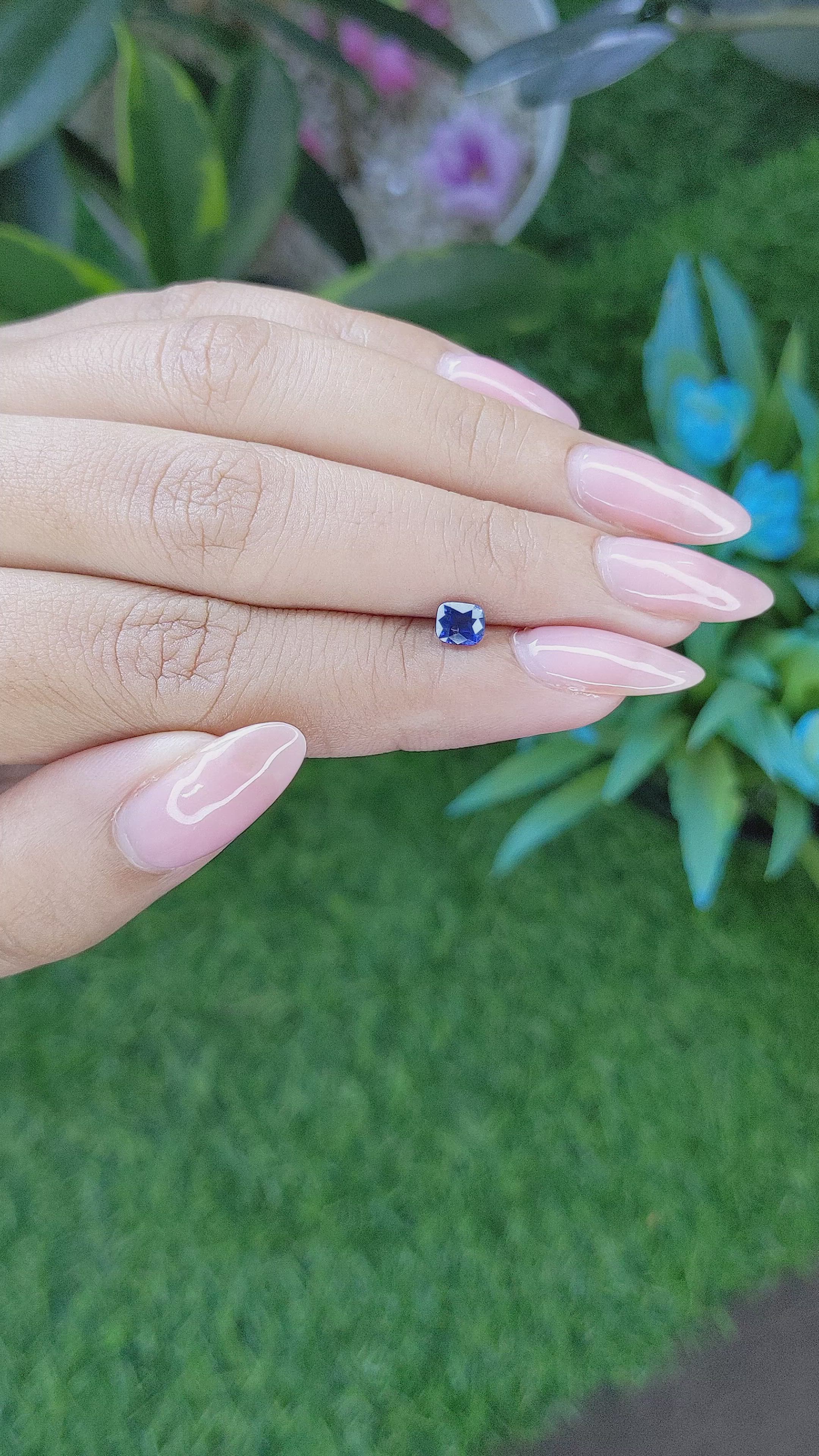 0.61 Ct. Blue Sapphire from Tanzania Size Video