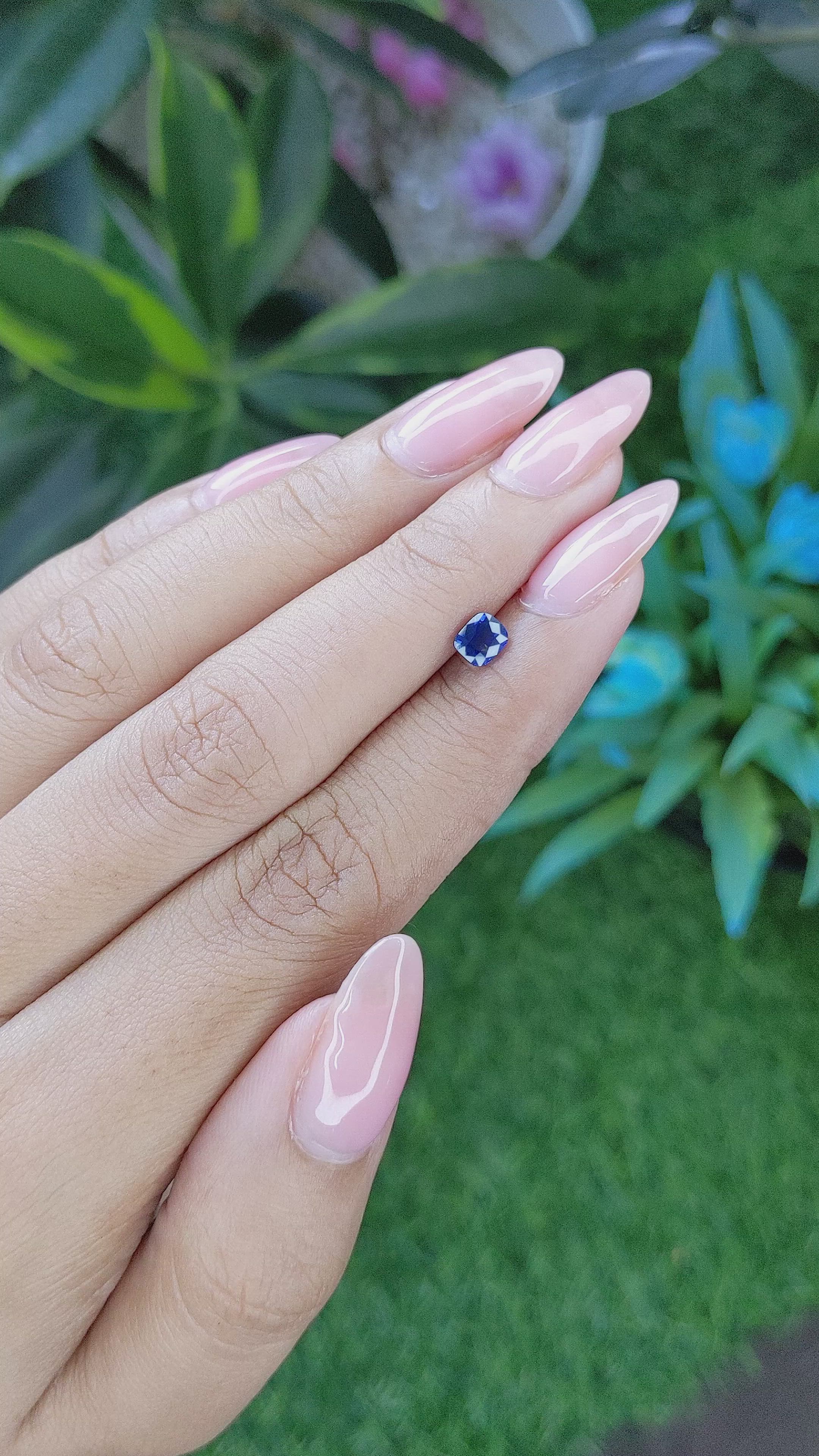 0.61 Ct. Blue Sapphire from Tanzania Size Video