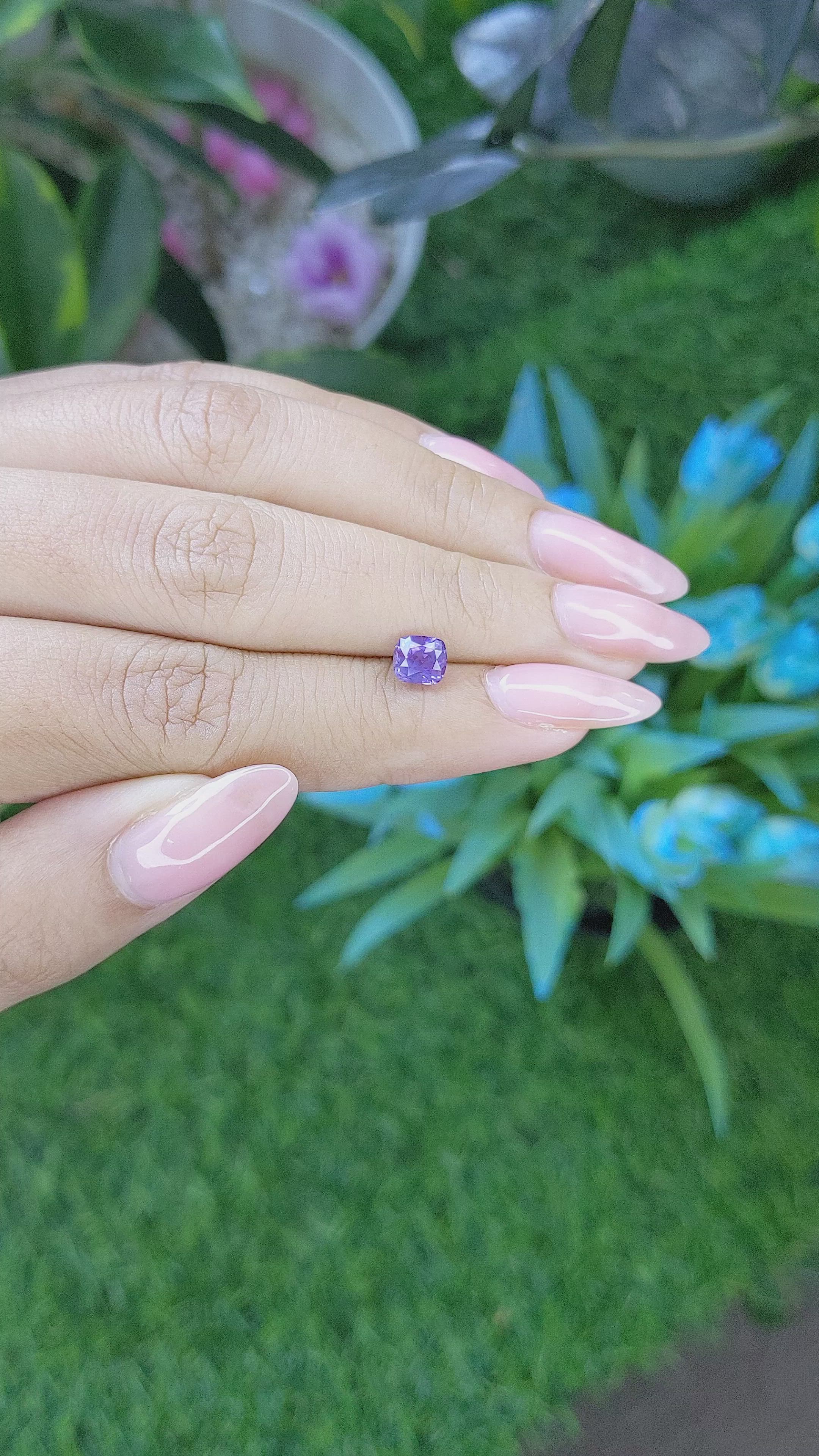 1.12 Ct. Bluish Purple Sapphire from Tanzania Size Video