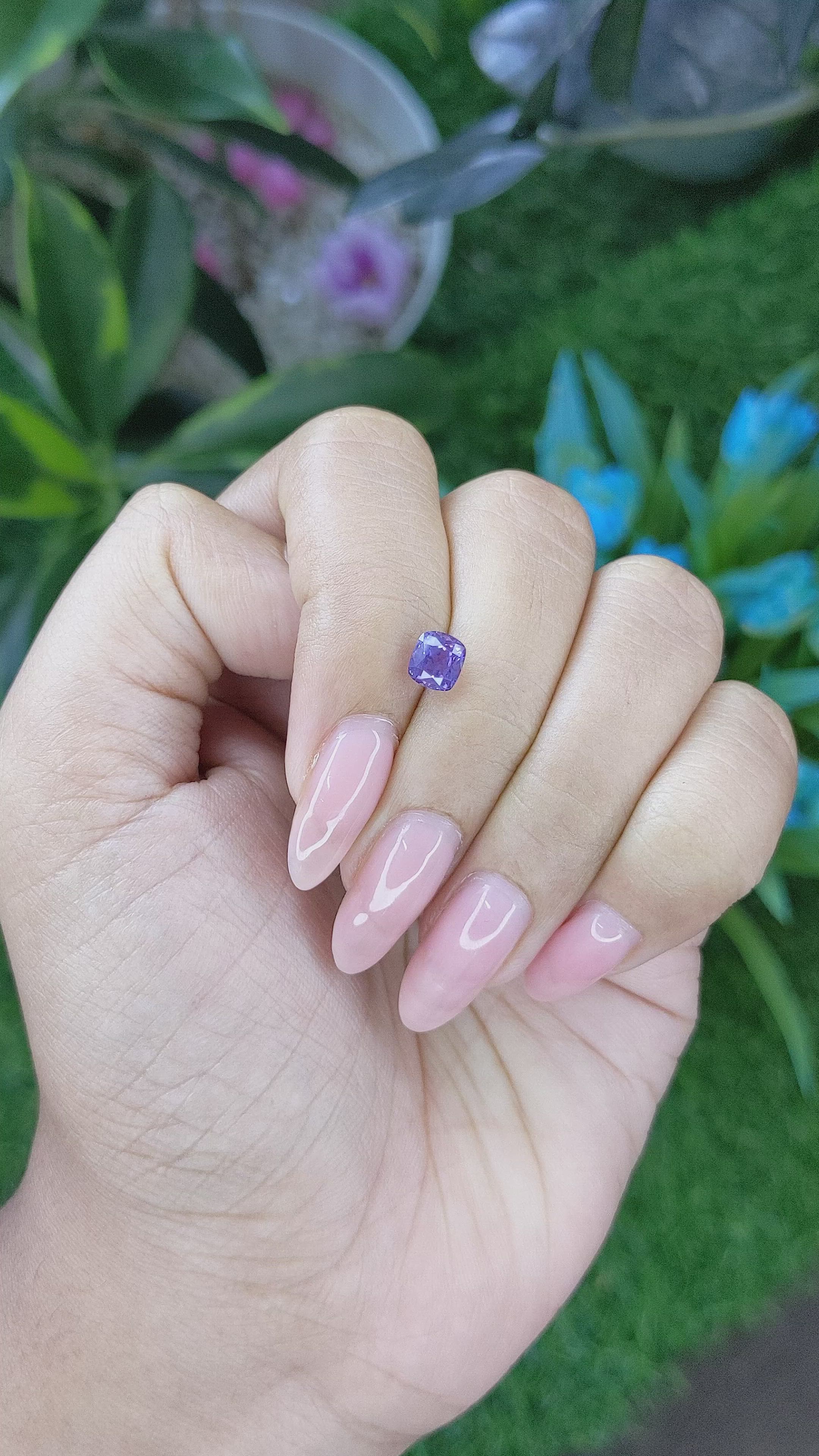 1.12 Ct. Bluish Purple Sapphire from Tanzania Size Video