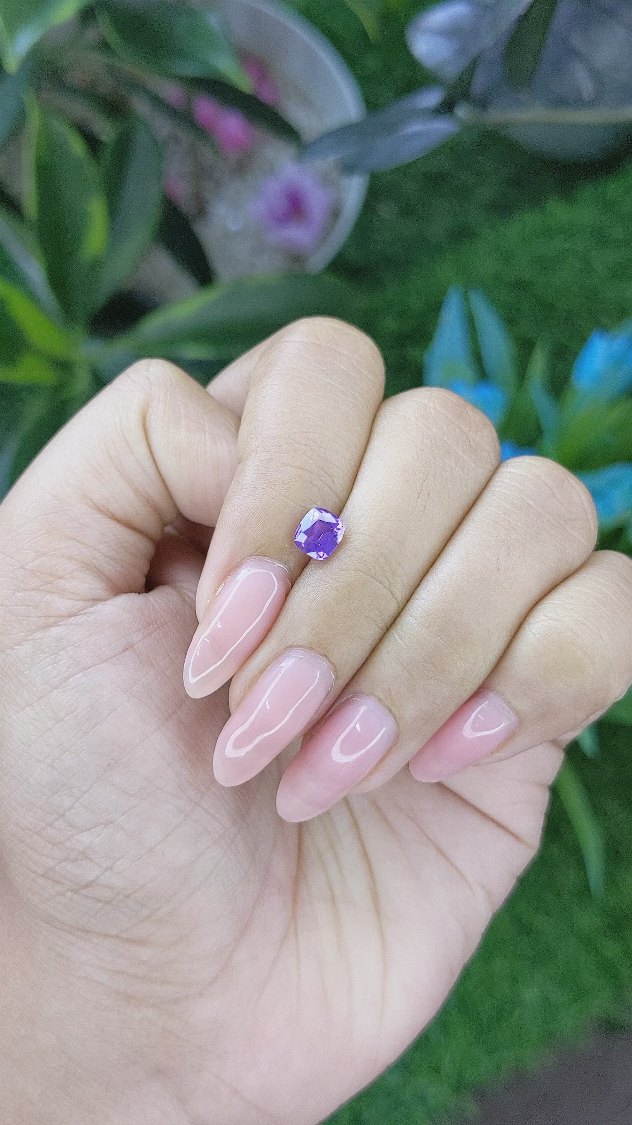 0.89 Ct. Bluish Purple Sapphire from Tanzania Size Video