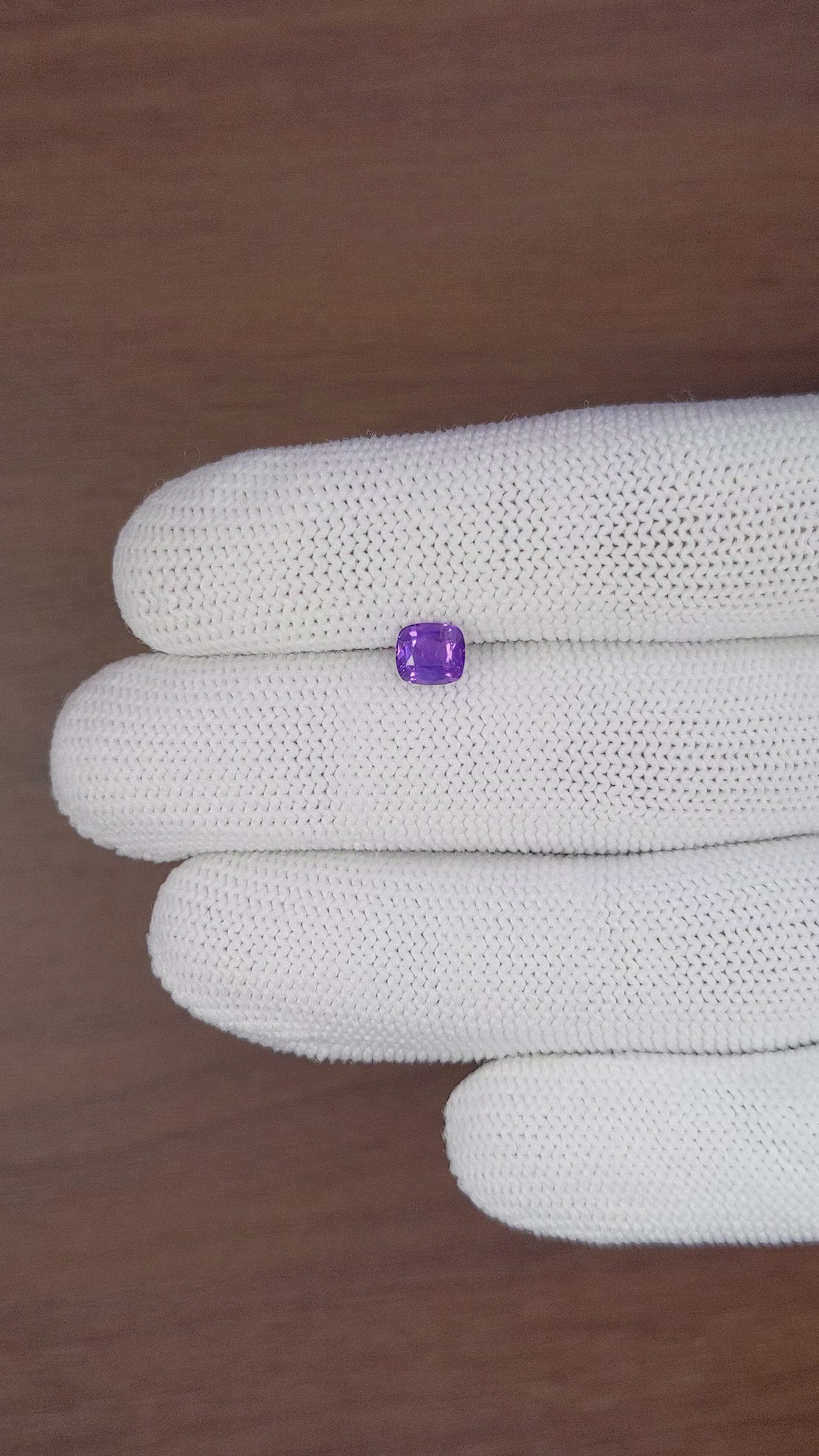 0.89 Ct. Bluish Purple Sapphire from Tanzania Size Video