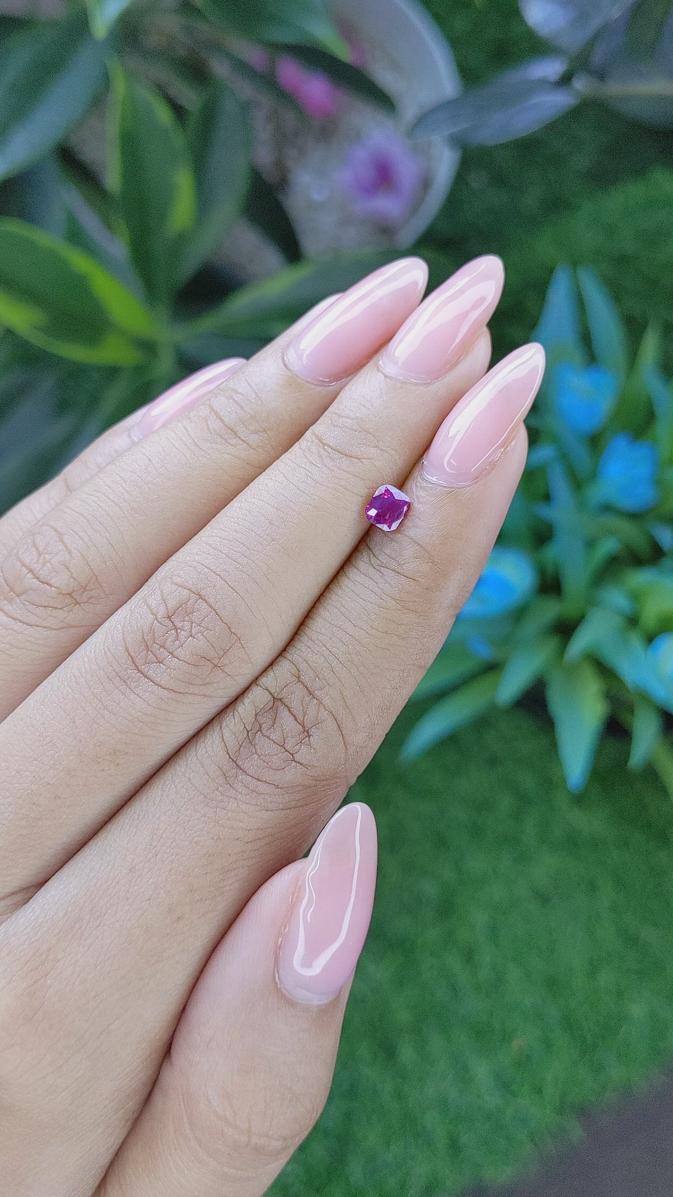 0.52 Ct. Purplish Pink Sapphire from Tanzania Size Video