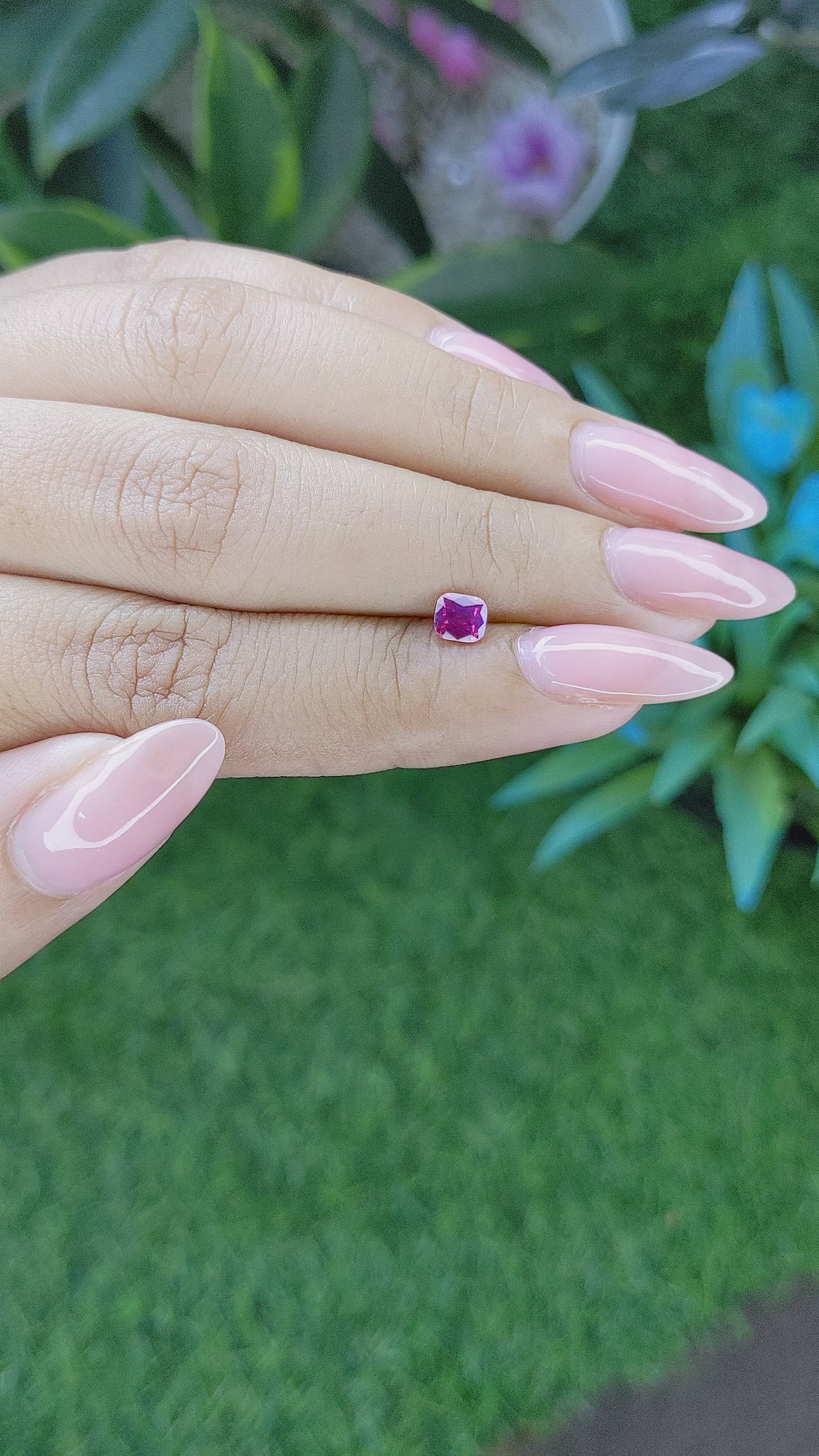 0.52 Ct. Purplish Pink Sapphire from Tanzania Size Video